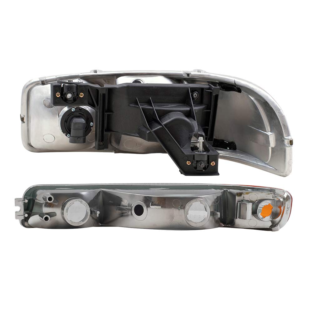 Replacement Headlights for 1999-2007 GMC Sierra - Driver & Passenger Side with Park Signal Marker Lights | Durable Aftermarket Headlamp Assembly for Improved Night Visibility | Perfect for Off-Roading, Daily Commuting & Truck Upgrades