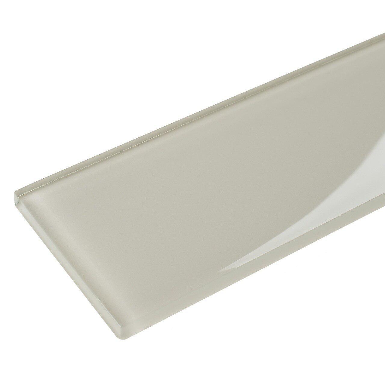 White Modern 3x12 Glass Subway Tile - Perfect for Kitchen Backsplash, Bathroom Walls, and Contemporary Interior Design