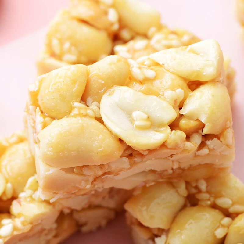 Crispy Peanut Candy Squares - 9.5oz Crunchy Peanut Brittle Snacks for Gifts, Parties & Movie Nights - Sweet Treats for Holidays & Office Break Time