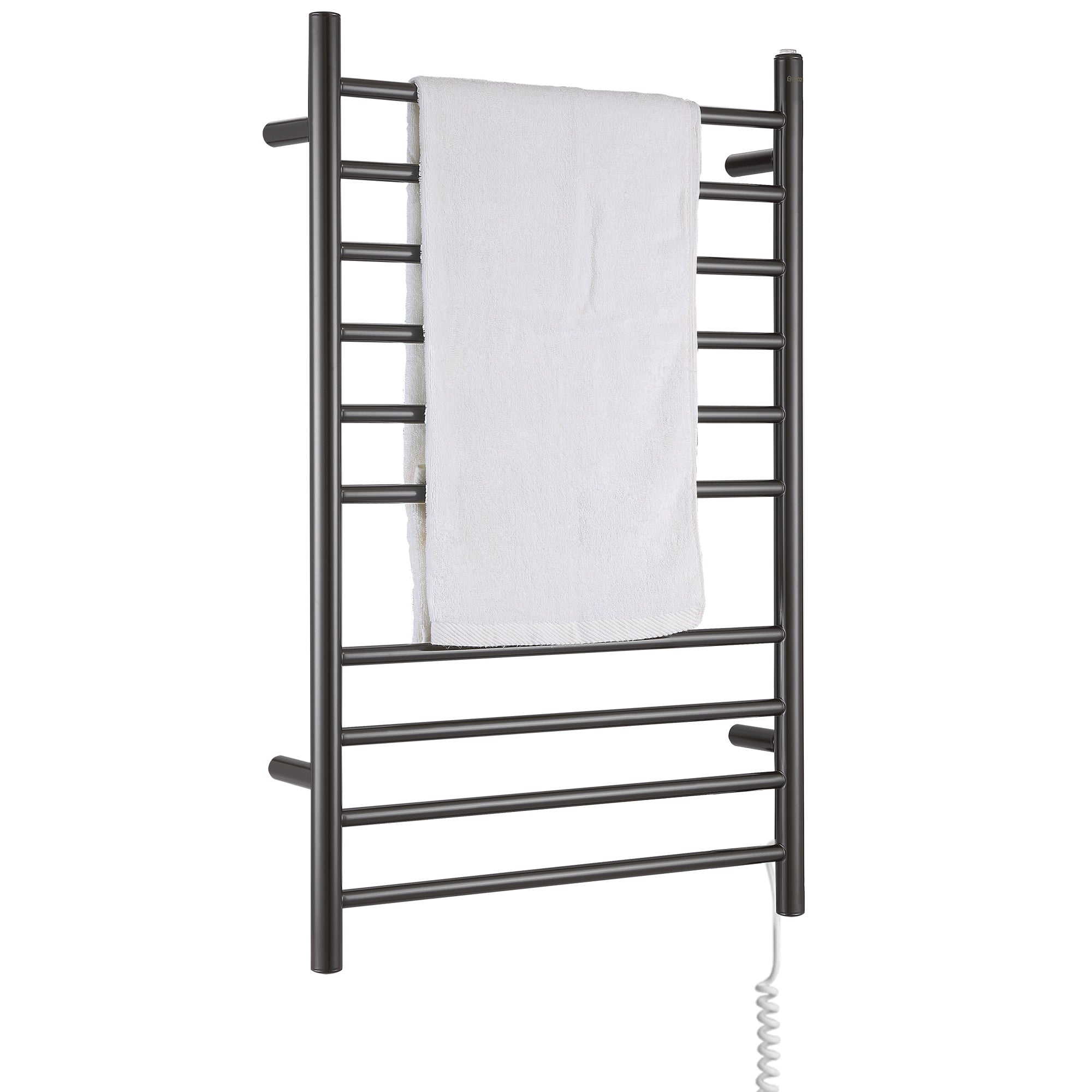 Ancona Novara Dual 10 Bar Hardwire & Plug-in Wall Mounted Towel Warmer in Oil Rubbed Bronze - Perfect for Bathroom, Spa, and Luxury Home Heating Solution