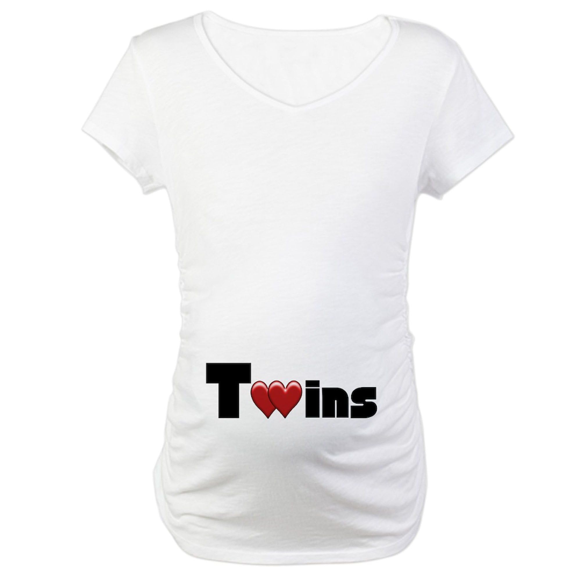 The Twins Maternity T-Shirt for Women - Soft Ruched Side Pregnancy Tee for Expecting Moms | Perfect for Baby Showers, Maternity Photos & Comfortable Everyday Wear