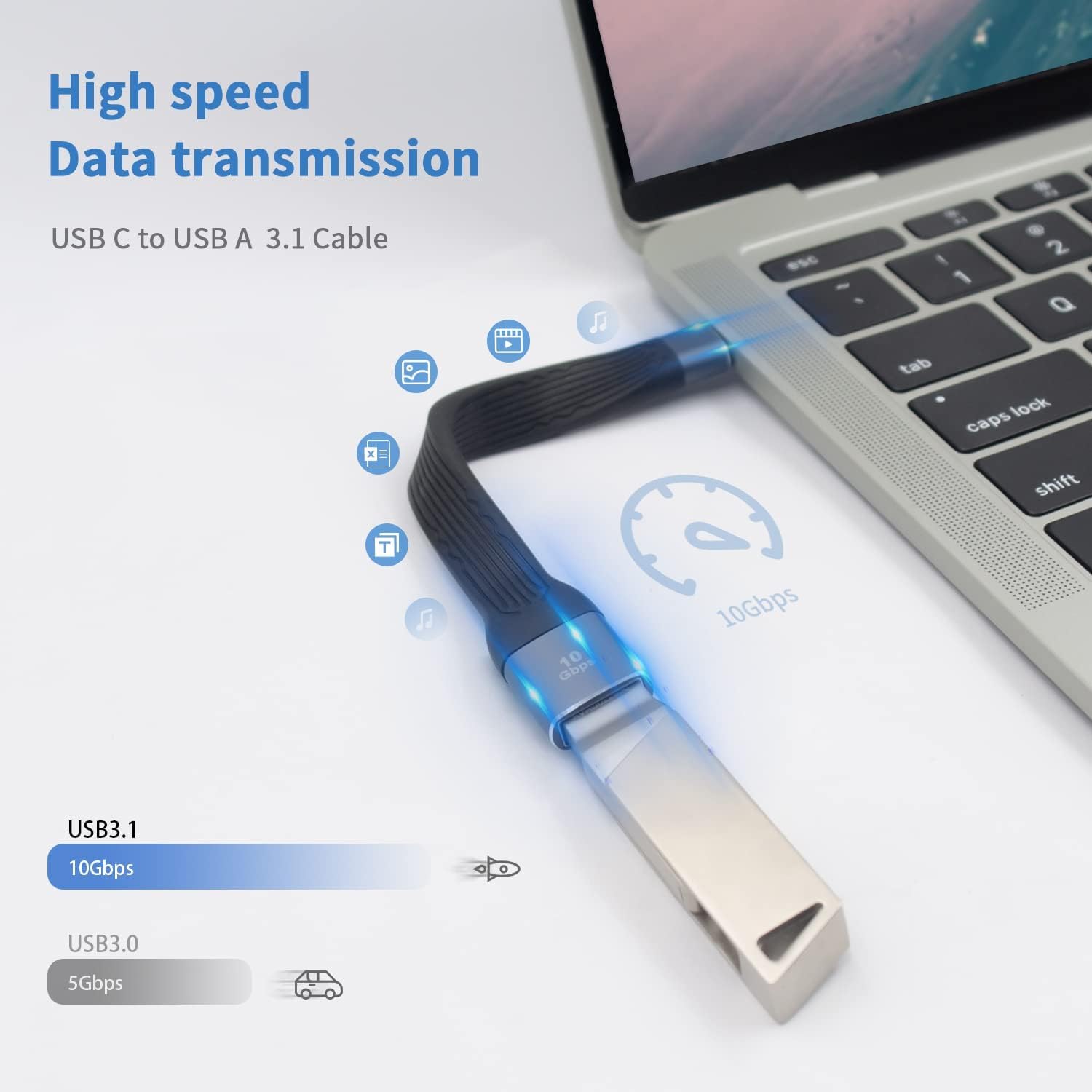 High-Speed USB C to USB A Adapter 10Gbps - USB-C Male to USB 3.0 Female Converter with OTG Support - Compatible with iPhone 15, Samsung Galaxy S23, MacBook Pro - Perfect for Charging, Data Transfer & Connecting Peripherals