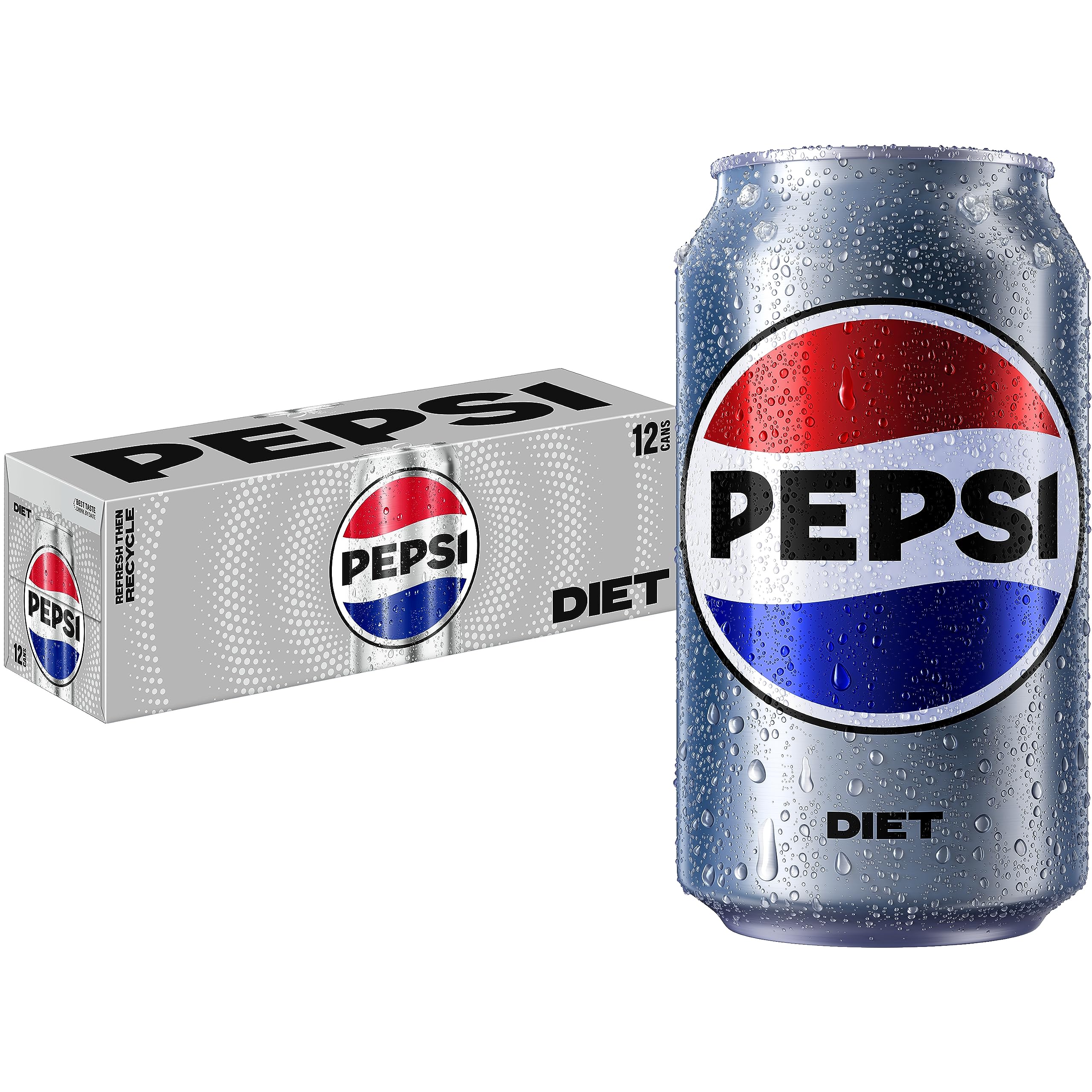 Diet Pepsi Cola Soda, 12 Fl Oz Cans (Pack of 12) - Refreshing Low-Calorie Soft Drink for Parties, BBQs & Everyday Hydration
