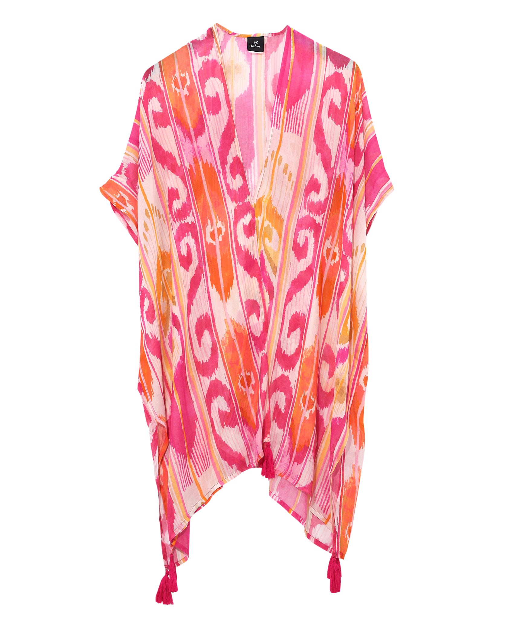 Stylish Island Ikat Duster Kimono Cover-Up - Lightweight Boho Beach Dress for Women | Perfect for Vacation, Poolside, and Summer Outfits