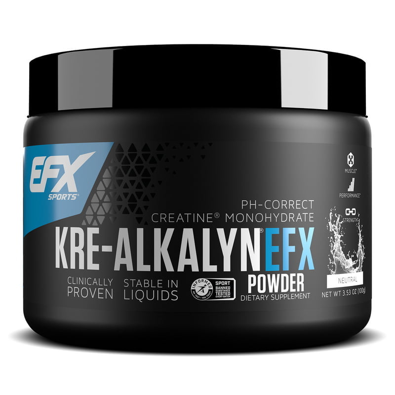 EFX Sports Kre Alkalyn EFX Powder - Unflavored Creatine Supplement, 100g (66 Servings) - Supports Muscle Growth & Strength for Athletes & Bodybuilders