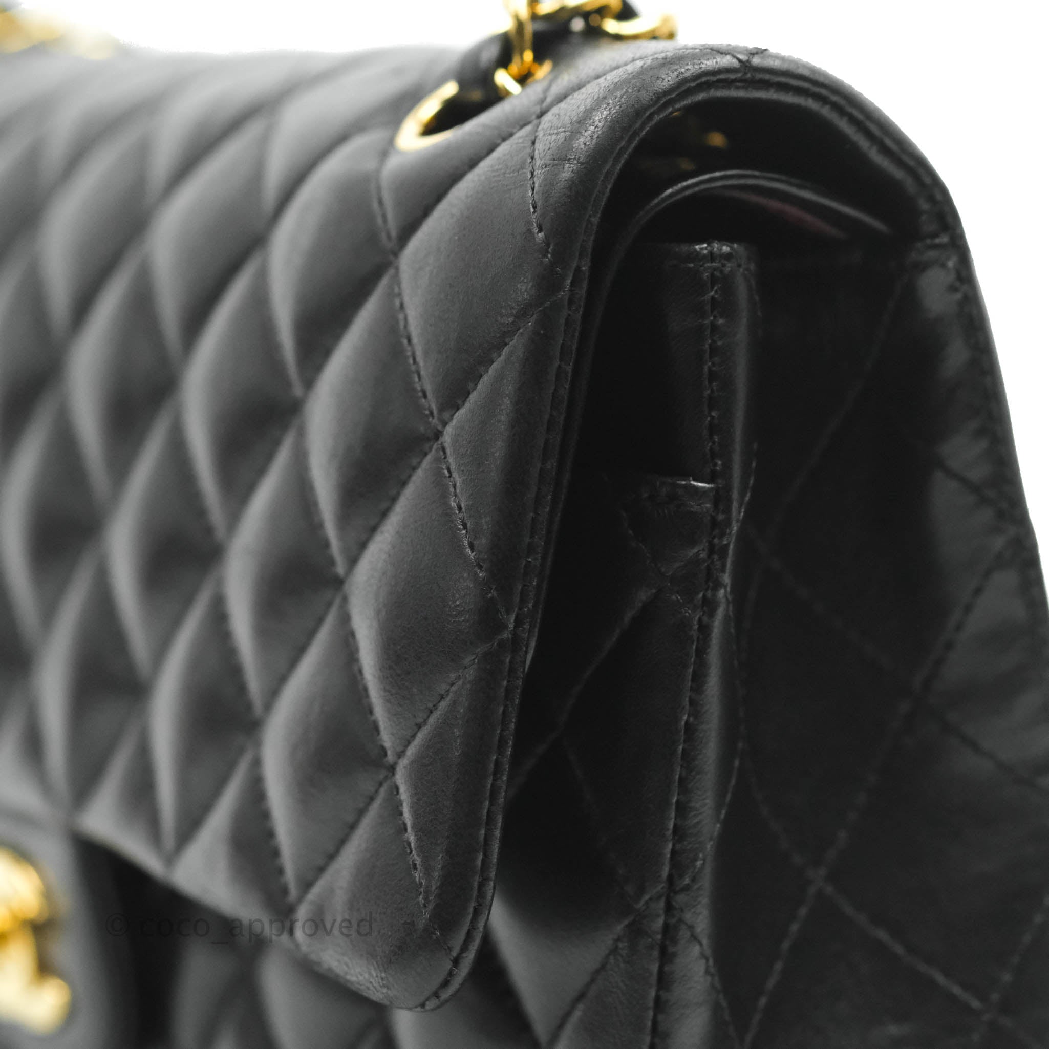 Chanel Classic Medium Double Flap Bag Black Lambskin Leather with Gold Hardware - Luxury Handbag for Women, Perfect for Evening Events & Special Occasions