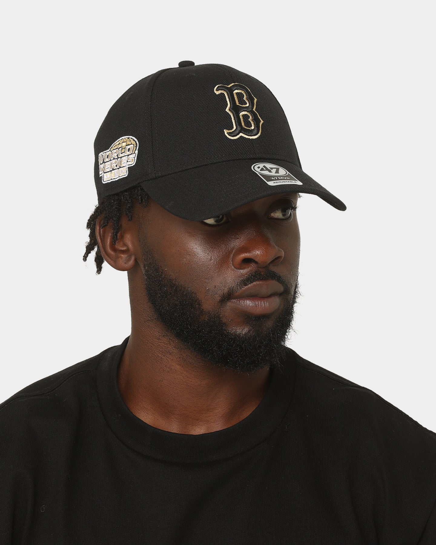 47 Brand Boston Red Sox Sure Shot 47 MVP DT Snapback Black Hat - Adjustable Baseball Cap for Men & Women - Perfect for Sports Fans, Game Day & Casual Wear