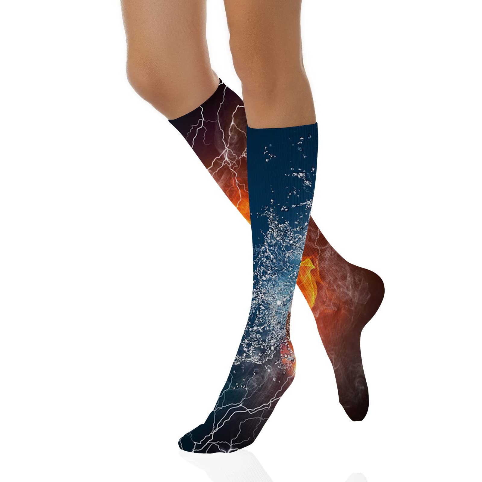 Feprena Funny Pattern Long Socks for Men & Women - Thigh High Novelty Socks with Creative Designs | Perfect for Cosplay, Costume Parties & Unique Fashion Statements