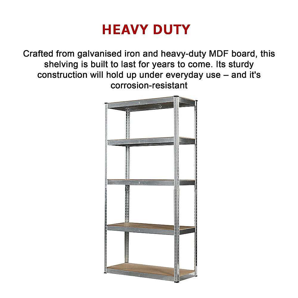 1.8M Heavy Duty Steel Warehouse Shelving Rack - Industrial Storage Shelves for Garage, Pallet & Warehouse Organization | Durable Metal Racking for Home & Business Storage Solutions