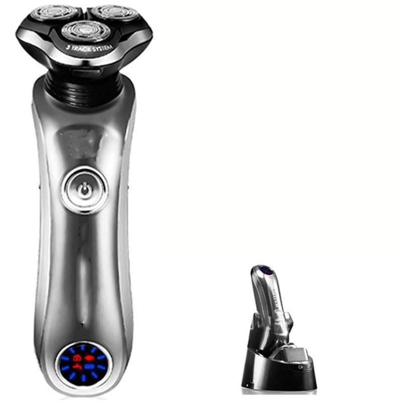 3D Electric Shaver for Men - Wet/Dry Rechargeable Beard Trimmer & Facial Hair Shaver with Smart Cleaning System | Perfect for Travel, Home & Gym Use
