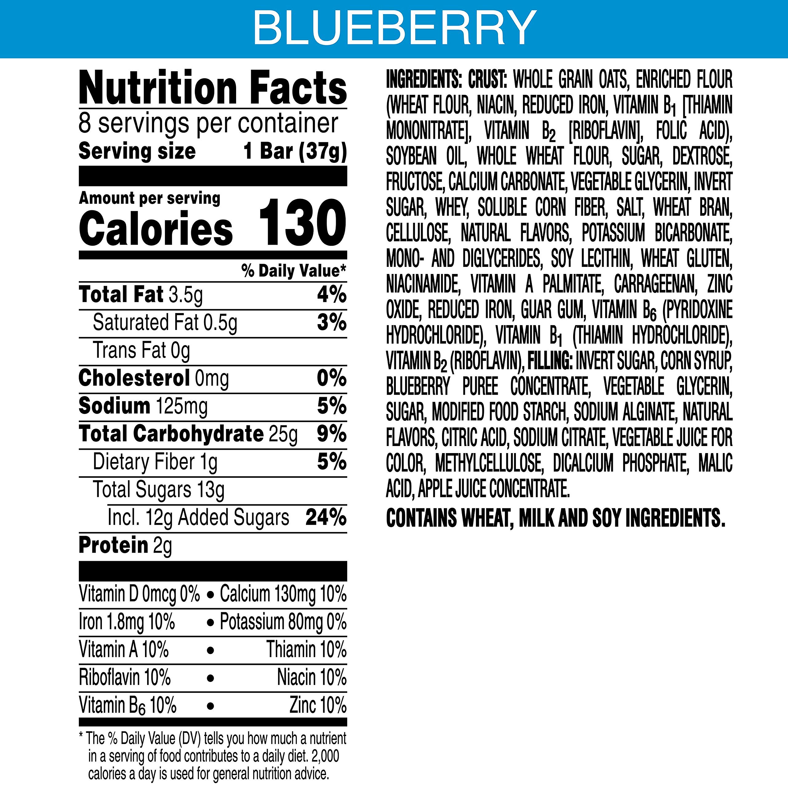 Nutri-Grain Soft Baked Breakfast Bars - Healthy Whole Grain Blueberry Snacks for Kids (6 Boxes, 48 Count) | Perfect for School Lunches, After-School Treats & On-the-Go Nutrition