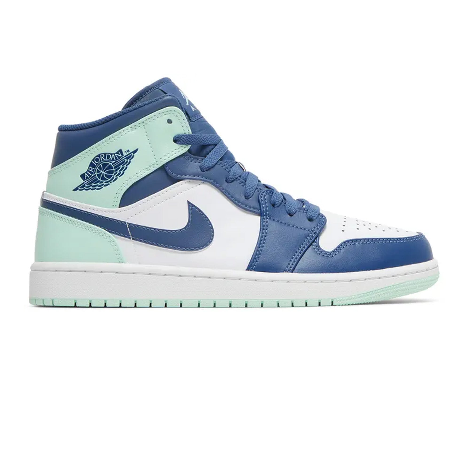 Air Jordan 1 Mid 'Mystic Navy Mint Foam' Sneakers (2022) - Men's Basketball Shoes for Casual Wear & Street Fashion