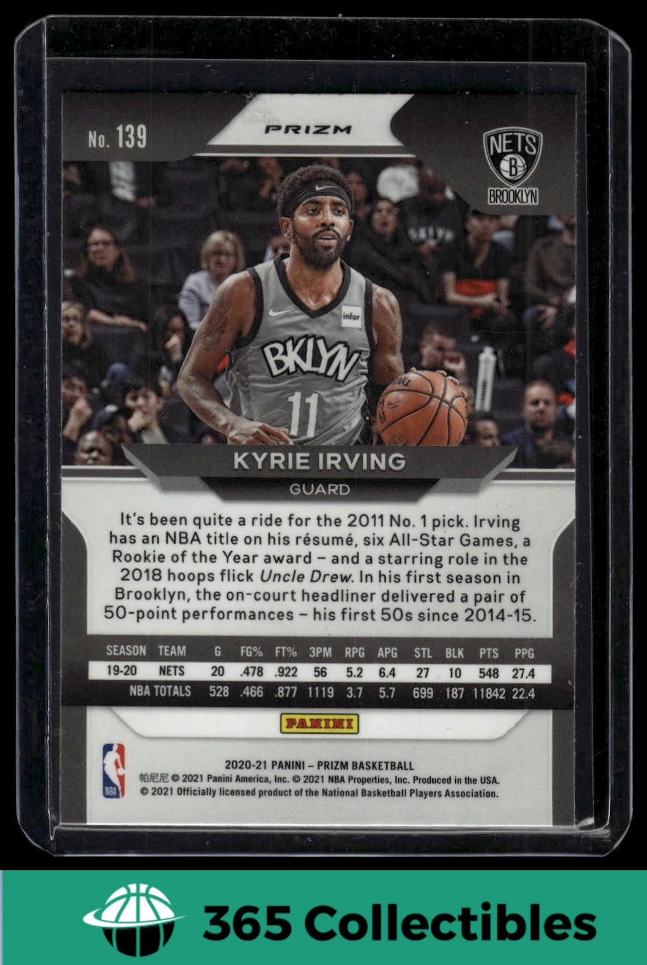 2020-21 Panini Prizm Kyrie Irving Ruby Wave Prizms #139 Basketball Card - Brooklyn Nets Collectible for NBA Fans & Sports Memorabilia Enthusiasts - Perfect for Trading, Displaying, and Investment