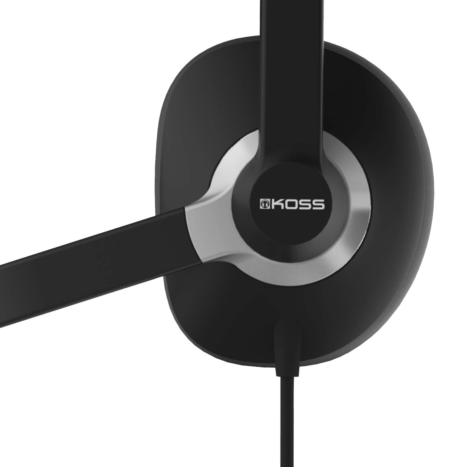 Koss CS300-USB Wired USB On-Ear Headset with Noise Cancelling Microphone & Flexible Boom Arm - Black | Perfect for Call Centers, Customer Service & Remote Work