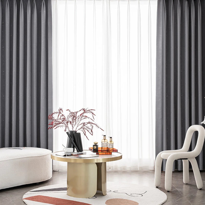 Paisley Chenille Lightning Pattern Jacquard Blackout Custom Curtains - Elegant Window Treatment for Living Room & Bedroom