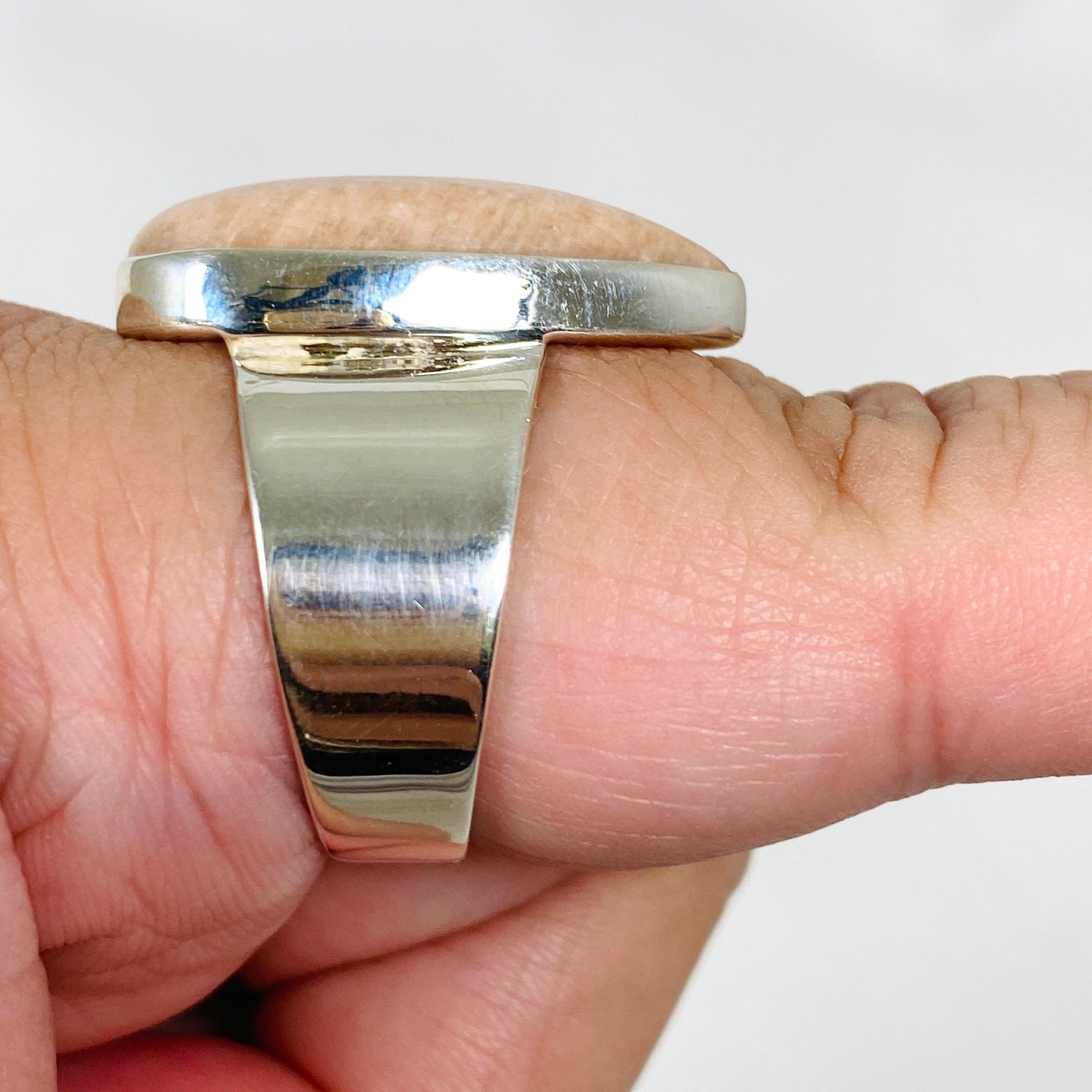 Pink Amazonite Teardrop Ring - Size 13 - KRGJ2899 - Elegant Jewelry for Women, Perfect for Weddings, Parties & Everyday Wear