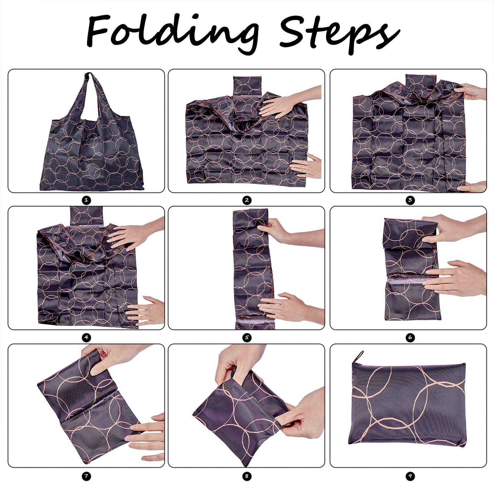 BEEFLYING Foldable Reusable Grocery Bags - Eco-Friendly Nylon Shopping Tote with Waterproof Design | Perfect for Grocery Shopping, Travel, Beach & Daily Errands