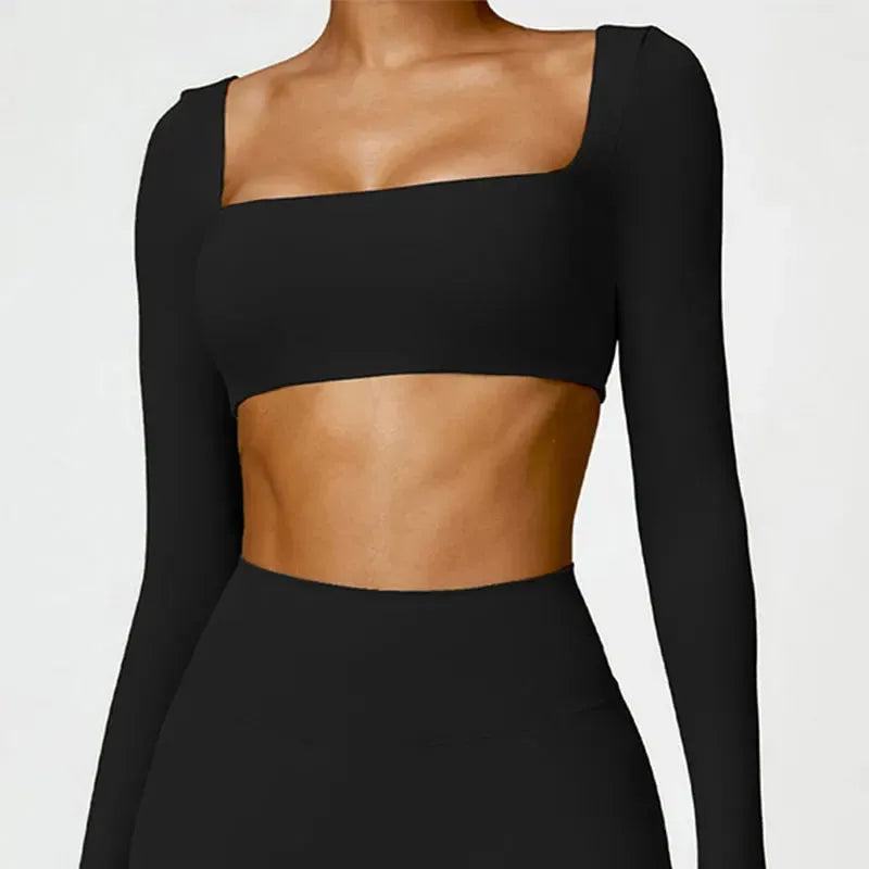 Women's Long Sleeve Yoga Top - Breathable Workout Shirt for Running, Gym & Outdoor Fitness | Moisture Wicking Push Up Training Tee for Yoga & Active Lifestyle