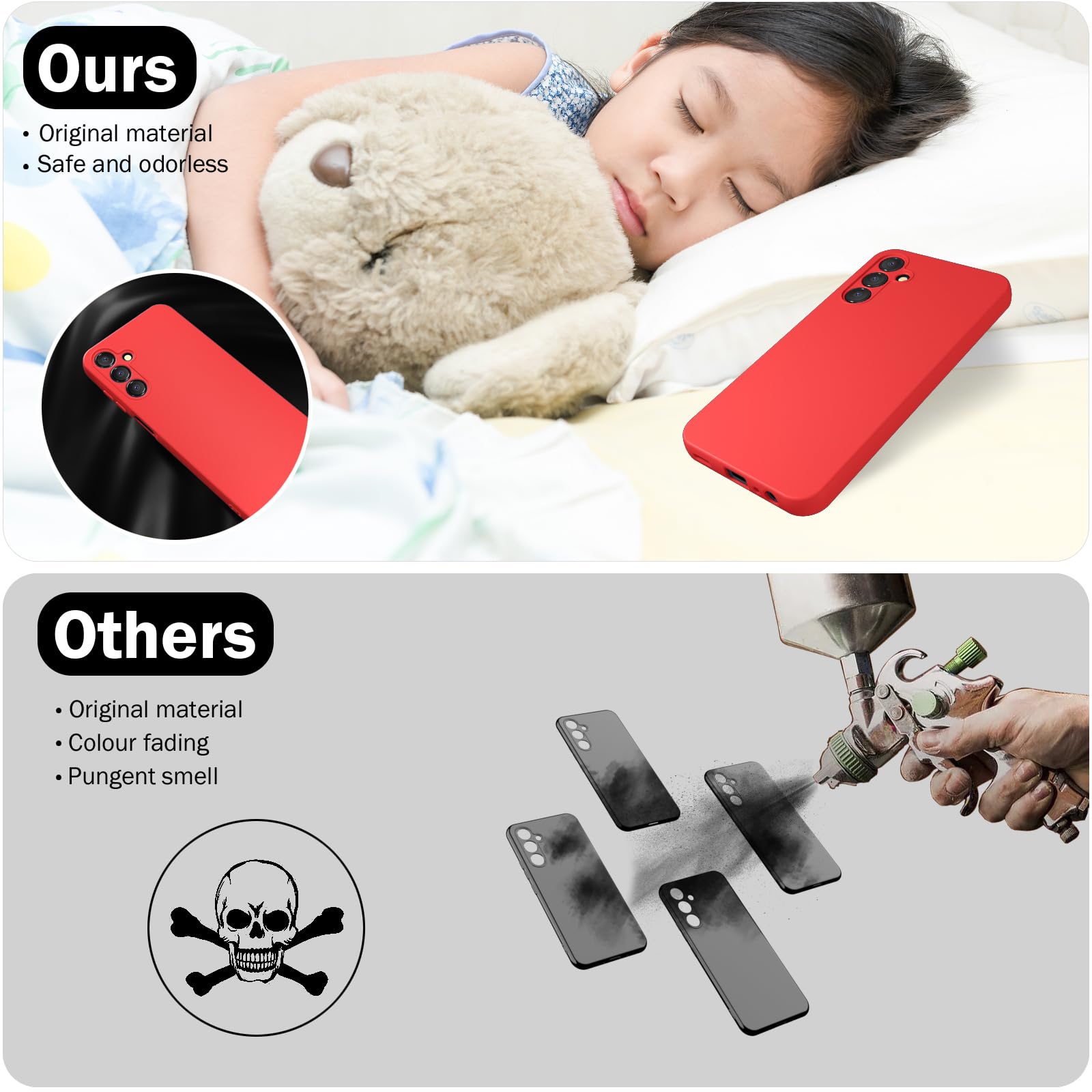 Giolus Slim Shockproof Case for Samsung Galaxy A35 5G with 2 Pack Screen Protector - Soft Anti-Scratch TPU Silicone Cover with Microfiber Lining | Perfect for Daily Protection & Outdoor Activities (Red)