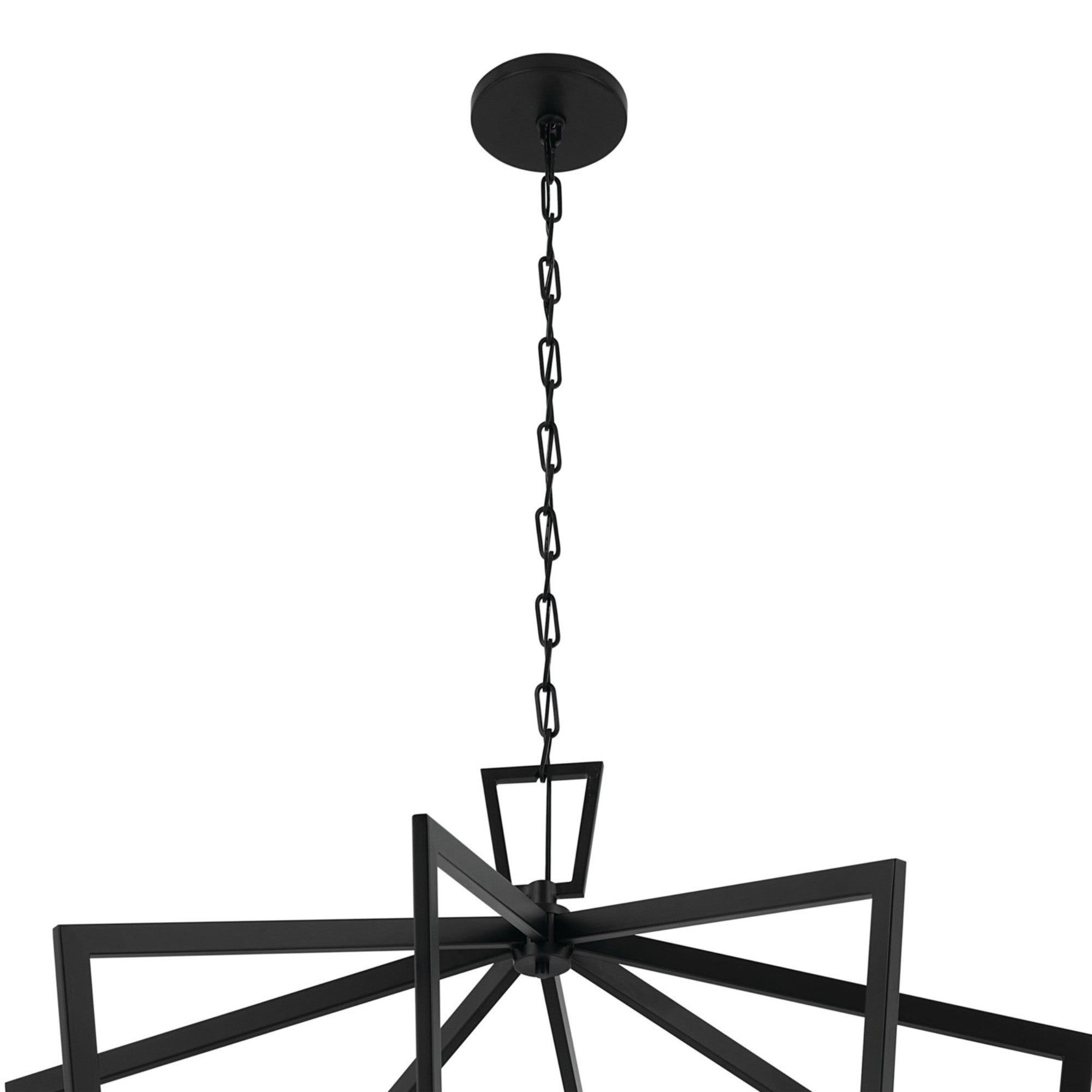 Abbotswell 37 Inch 16-Light Black Chandelier - Modern Crystal Ceiling Light Fixture for Dining Room, Bedroom, or Living Room Decor