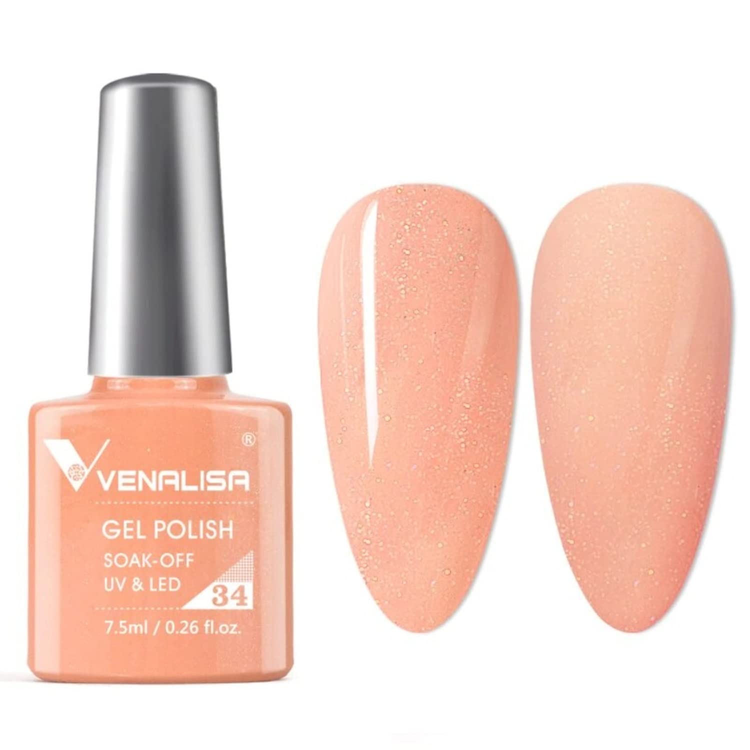 VENALISA #34 Gel Nail Polish 7.5ml - Soak Off UV LED Nail Gel for Manicure & Nail Art - Salon Quality Long Lasting Gel Polish - Requires UV/LED Light to Cure - Perfect for Home DIY & Professional Salon Use