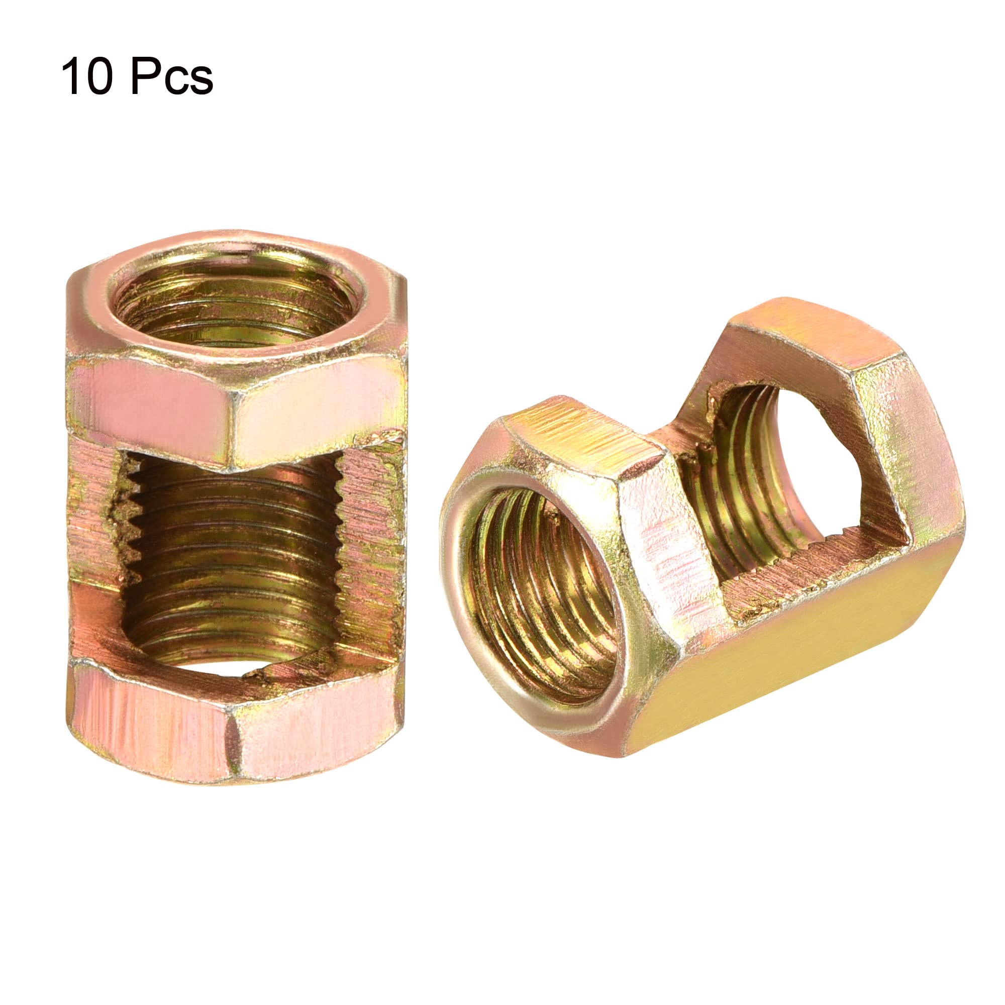 MECCANIXITY M10 Hexagon Nut 20mm Height Zinc Plated Iron for Lamp Pipe Repair - Pack of 10 | DIY Lighting Fixtures, Furniture Assembly & Industrial Applications