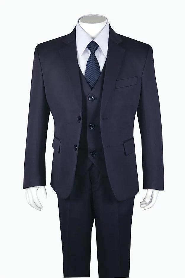 Navy Blue 5-Piece Boys Suit Set - Formal Wear for Weddings, Parties & Special Occasions