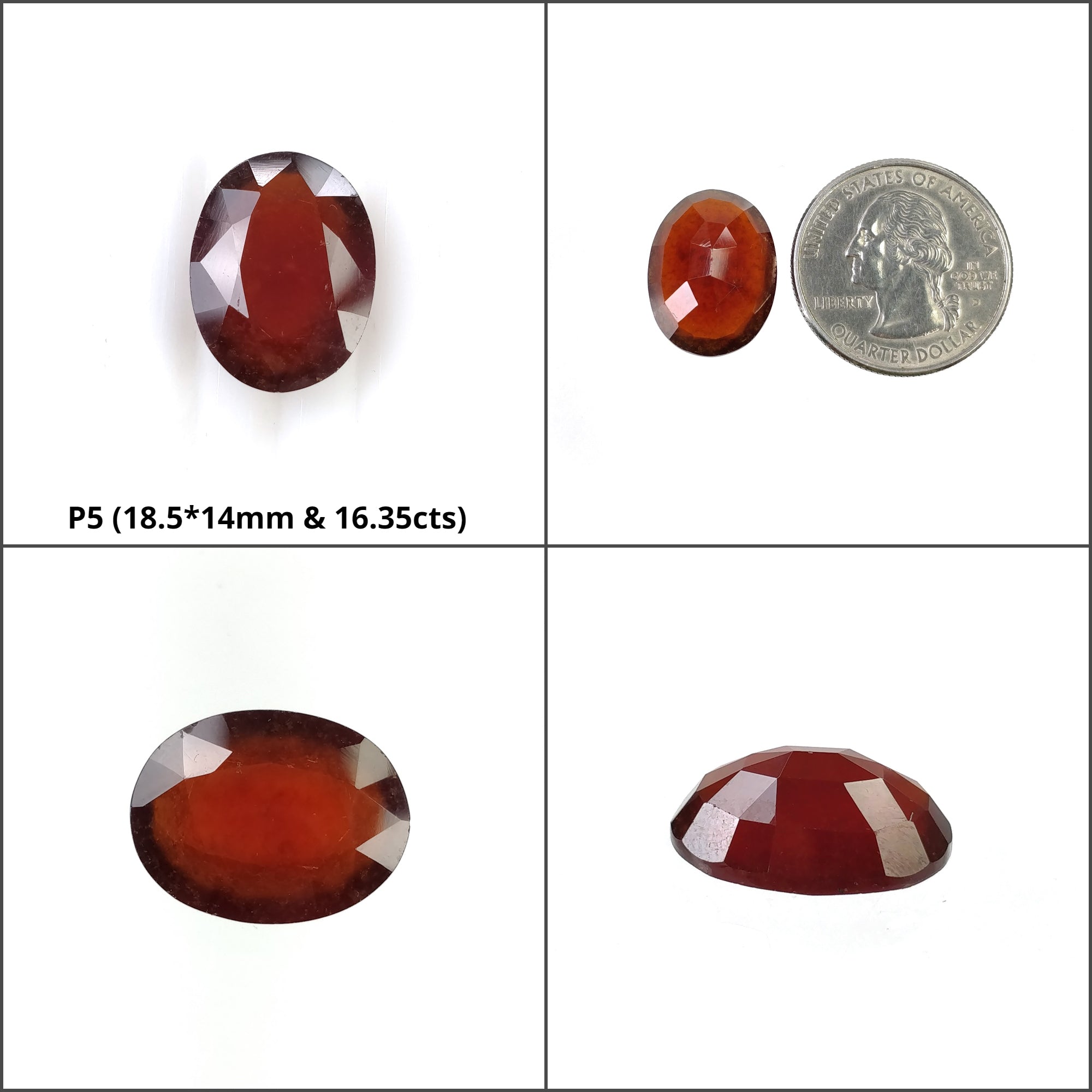 Natural Untreated Hessonite Garnet Gemstone - Oval Cushion Cut Cinnamon Color | Healing Crystal Jewelry Making, Meditation & Spiritual Gifts