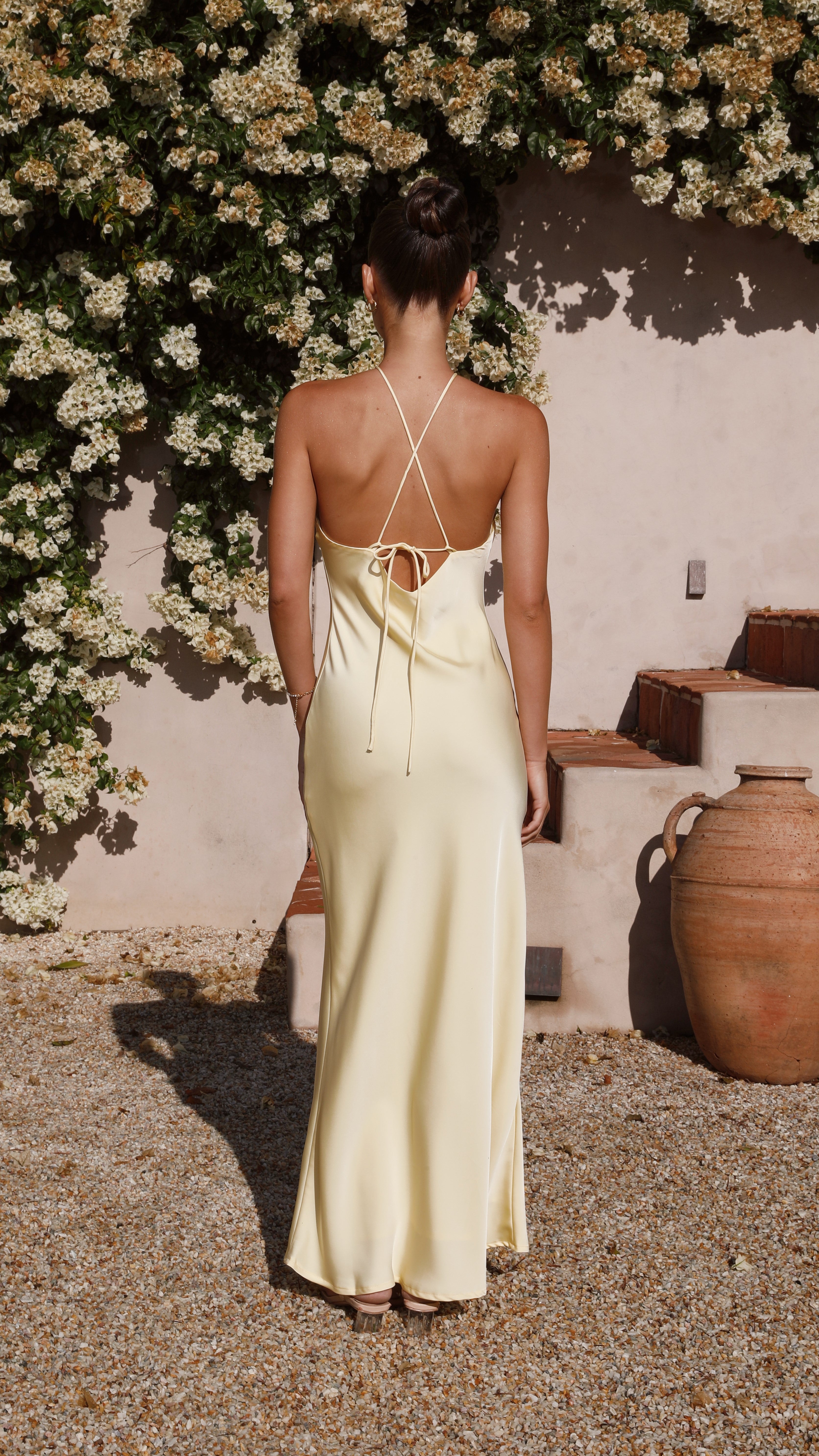 Chiara Maxi Dress for Women - Flowy Long Summer Dress in Yellow | Perfect for Beach, Vacation & Casual Outings