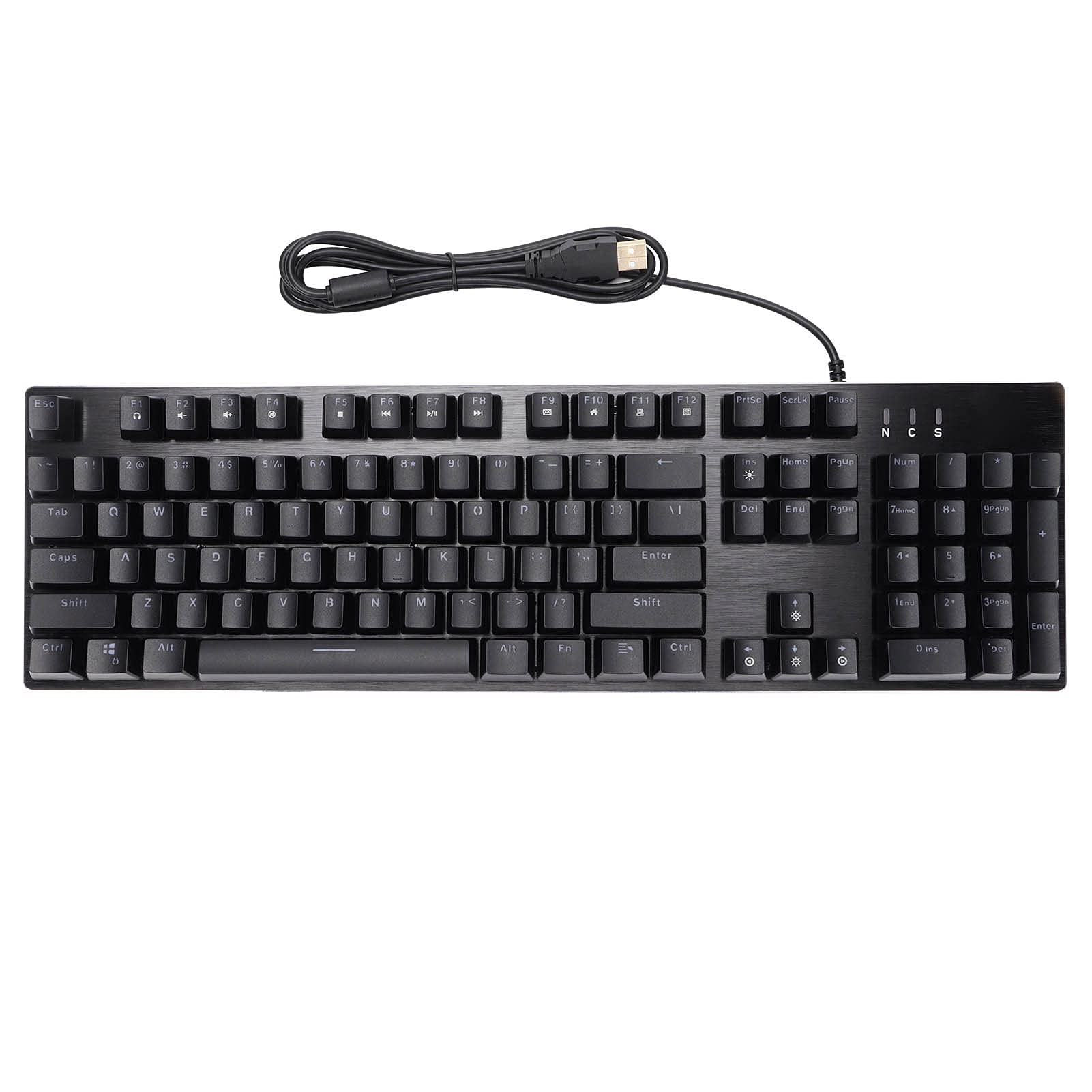 Mechanical Gaming Keyboard with Rainbow Backlit - 104 Key Wired USB Keyboard for PC, Computer & Tablet | Green Switch Mechanical Keyboard for Gaming, Typing & Office Work