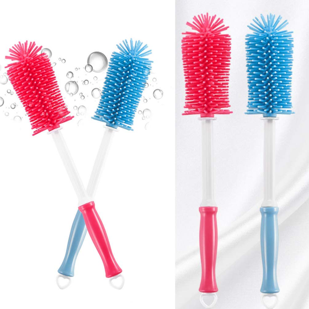 2-Pack Silicone Pacifier & Bottle Cleaning Brushes - Soft Sponge Brush for Baby Bottles, Nipples, and Small Feeding Accessories - Perfect for Newborns, Infants, and Toddlers - Dishwasher Safe & BPA-Free