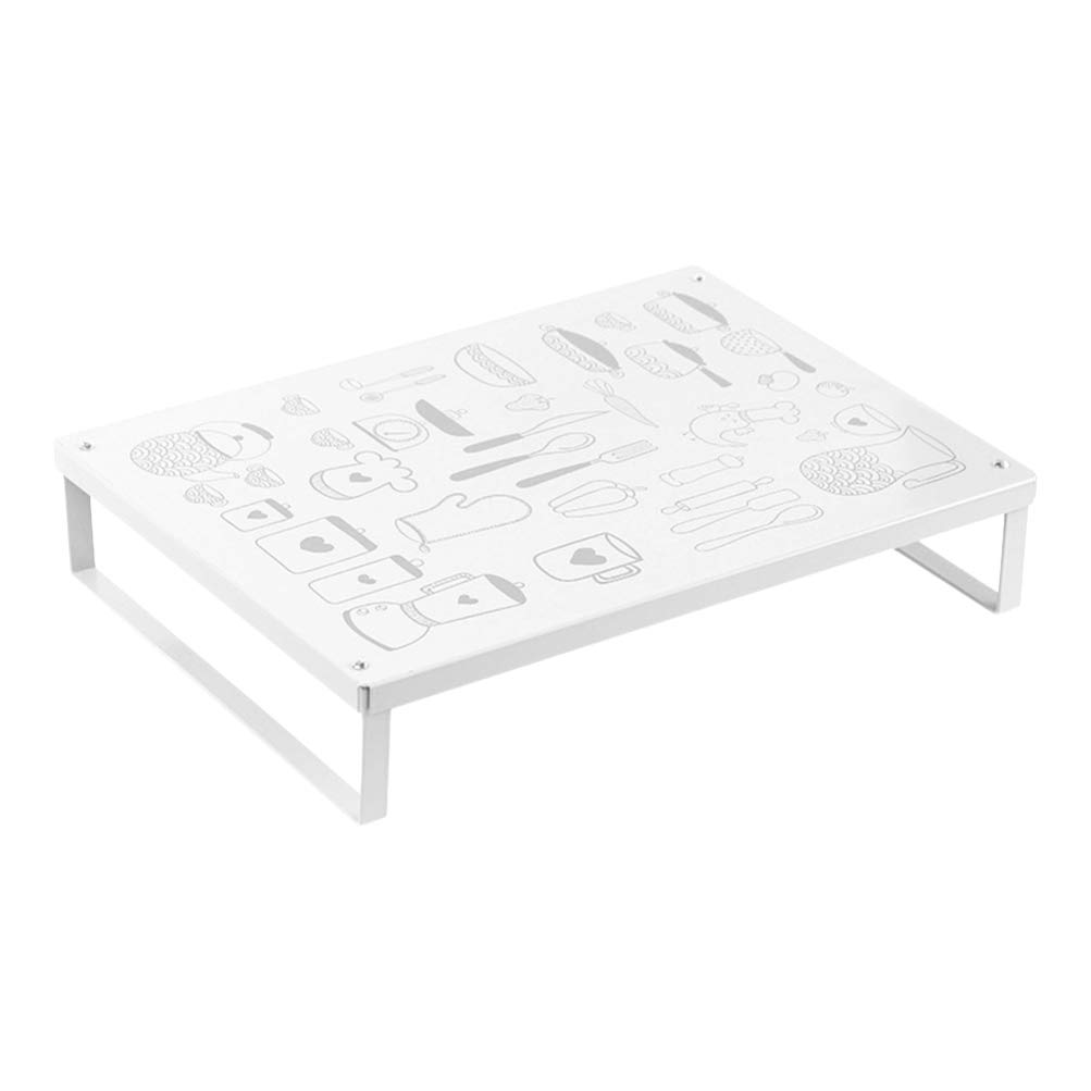 Metal Kitchen Storage Organizer - Hemoton Cabinet Shelf Racks for Pantry, Closet & Freezer | White Home Storage Rack for Kitchen Organization & Space Saving