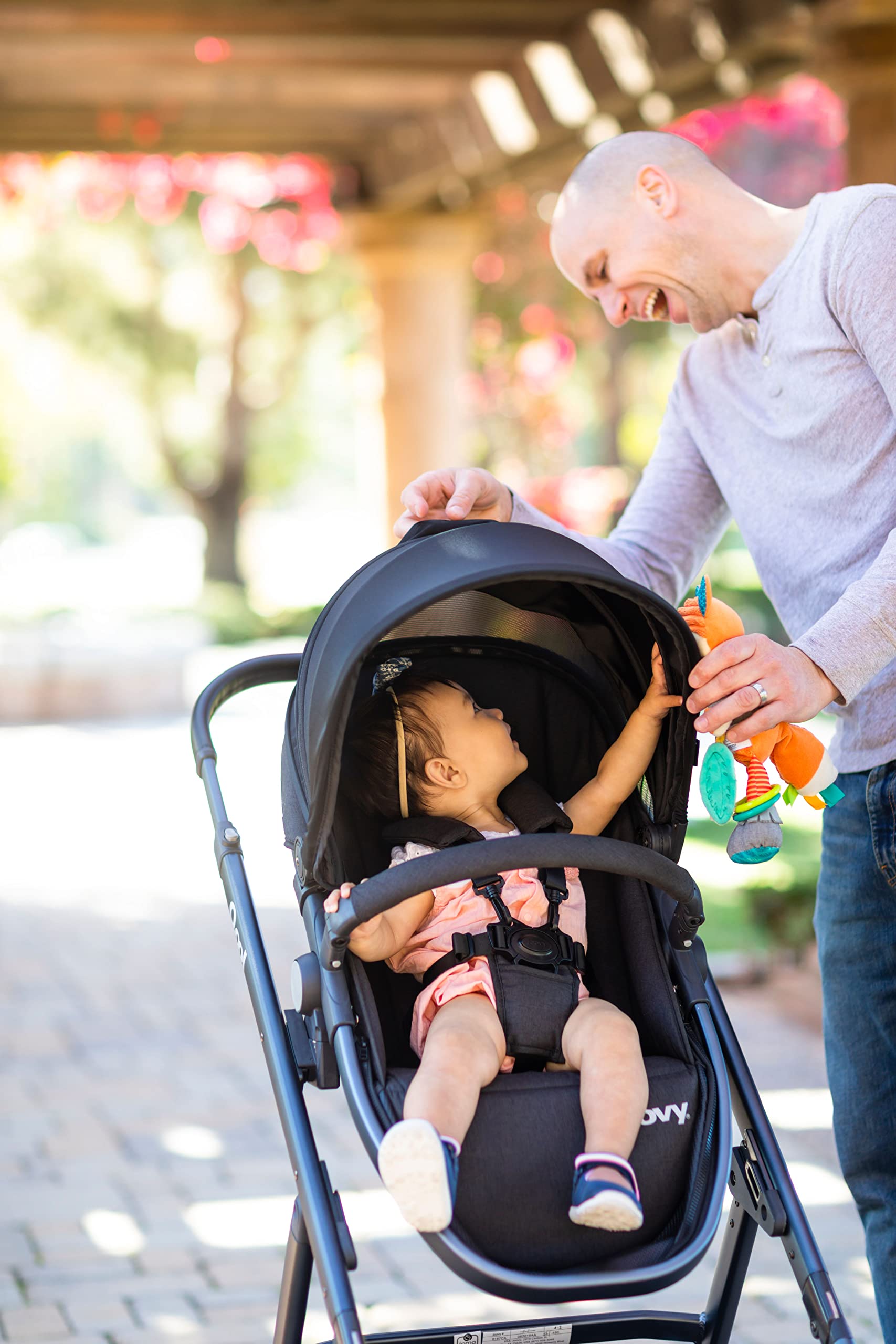 Joovy Qool Stroller - Adjustable Single, Double & Triple Stroller for Kids | Lightweight & Customizable Baby Stroller in Black Melange | Perfect for City Walks, Travel & Family Outings