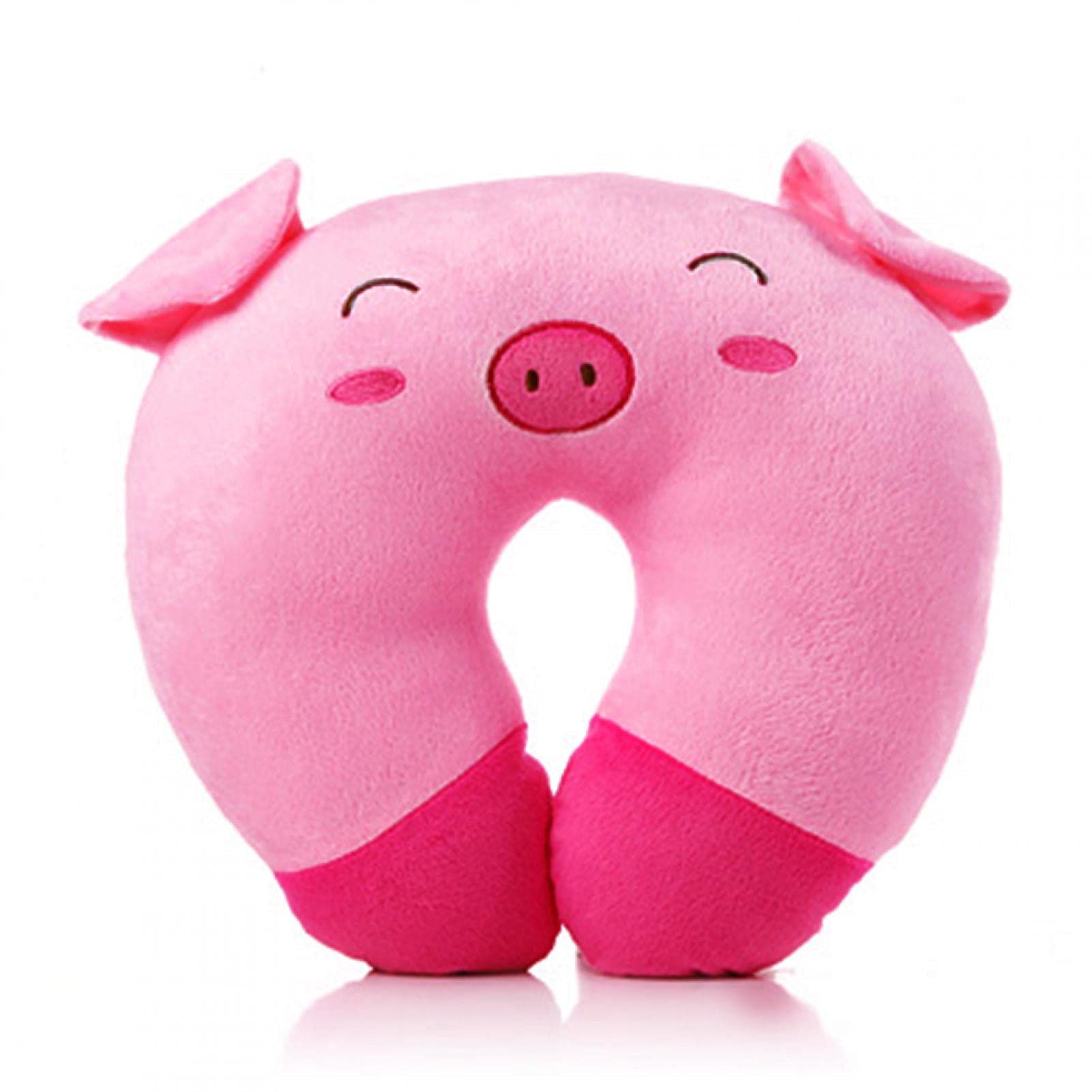 **Soft Animal Travel Pillow for Kids & Toddlers - U-Shaped Neck Support, Plush Head & Chin Cushion, Cozy Airplane & Car Ride Essential - Perfect Gift for Children (Pink Pig)**    *Use Case: Ideal for long flights, road trips, naps, and cozy comfort during travel.*