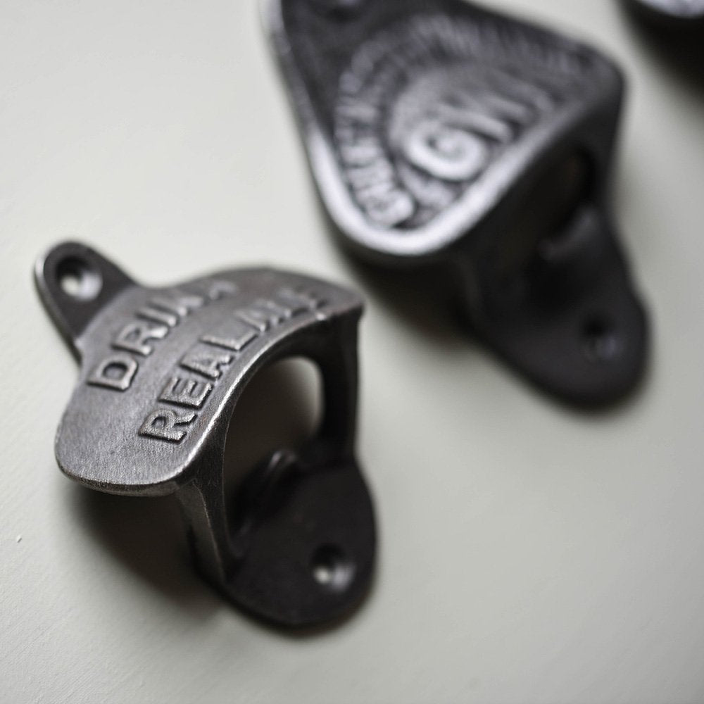 Stainless Steel Wall Mounted Bottle Opener - Rustproof & Durable for Beer, Soda & Glass Bottles - Perfect for Kitchen, Bar, Garage & Outdoor Use