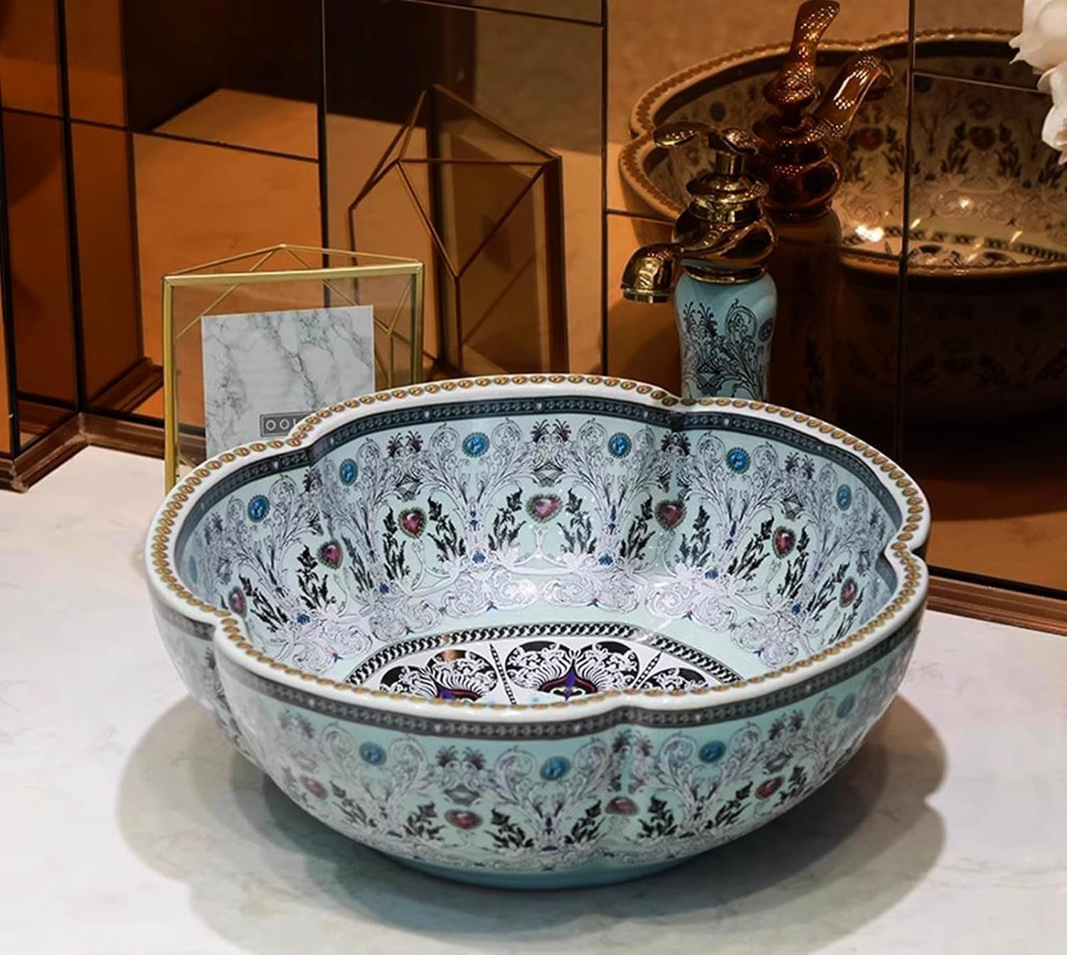 Mexican Style Ceramic Wash Basin - 16