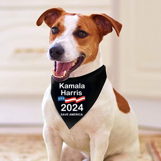 Kamala Harris 2024 Presidential Campaign Dog Bandana - Funny Pet Scarf for Dogs & Cats - Patriotic Pet Bib for Political Supporters - Perfect for Election Rallies & Pet Photo Shoots