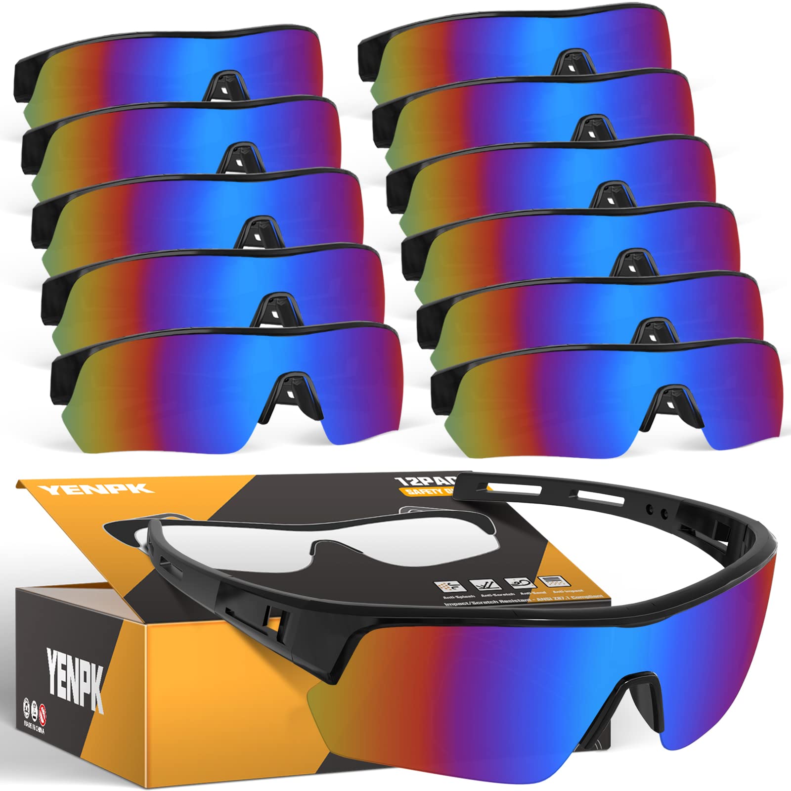 ANSI Z87.1 Certified Tinted Safety Glasses for Men & Women - UV400 Protection, Anti-Scratch & Impact Resistant Safety Goggles - Perfect for Construction, Woodworking, Cycling & Outdoor Activities