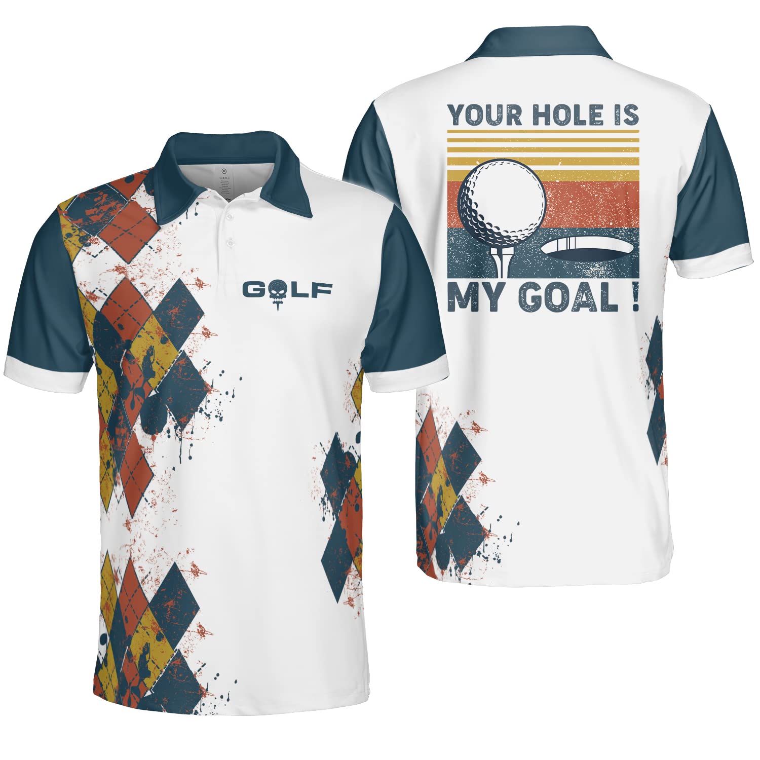 Funny Golf Polo Shirts for Men - Classic Pattern, Wild Gifts, Moisture-Wicking & Breathable Dry Fit - Perfect for Golf Tournaments, Casual Wear & Outdoor Activities