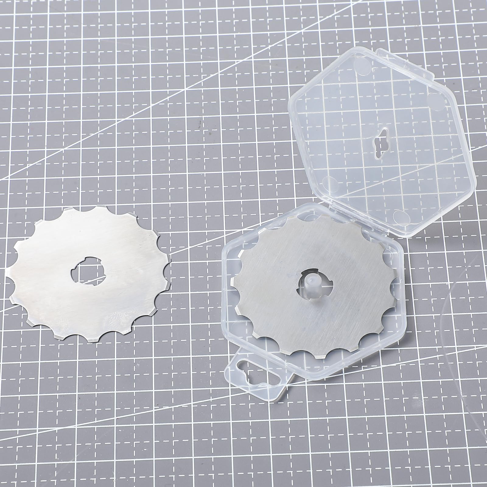 2-Pack 45mm Perforating Rotary Replacement Blades - Crochet Edge Skip Blade for Leather, Paper, Cardstock - Perfect for Crafting, Sewing, Scrapbooking & DIY Projects