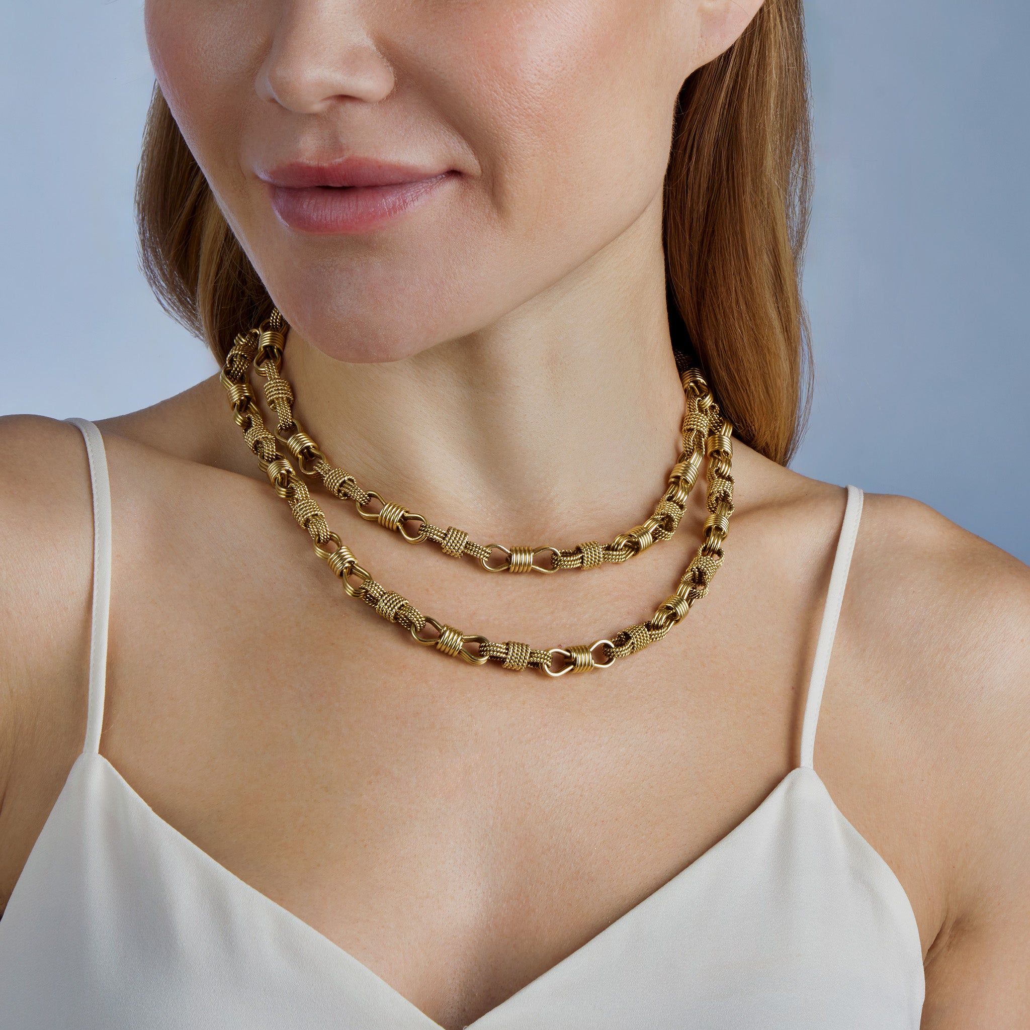 Bulgari Rome 18K Gold Long Chain Necklace for Women - Luxury Italian Jewelry Gift for Her - Perfect for Weddings, Anniversaries & Special Occasions