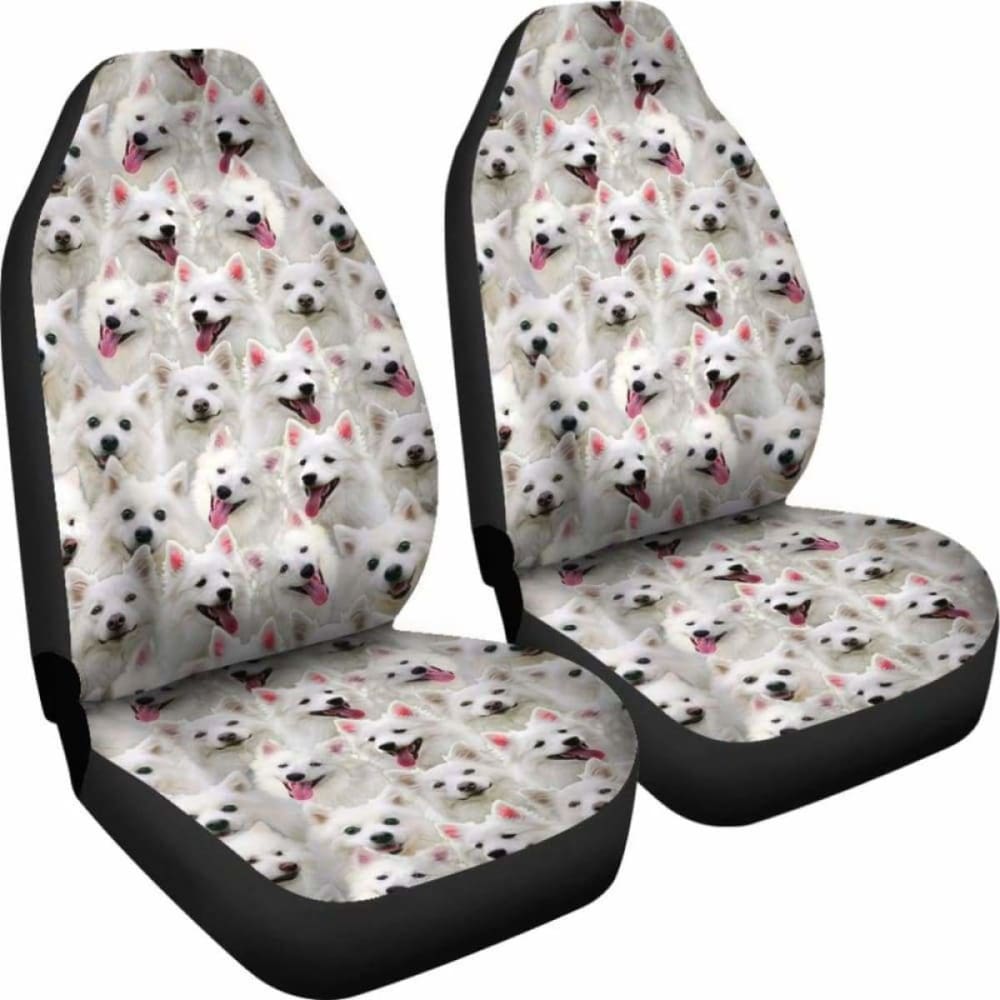 American Eskimo Dog Full Face Car Seat Covers for Pets - Waterproof & Non-Slip Pet Car Seat Protector - Perfect for Travel, Road Trips, and Daily Commutes