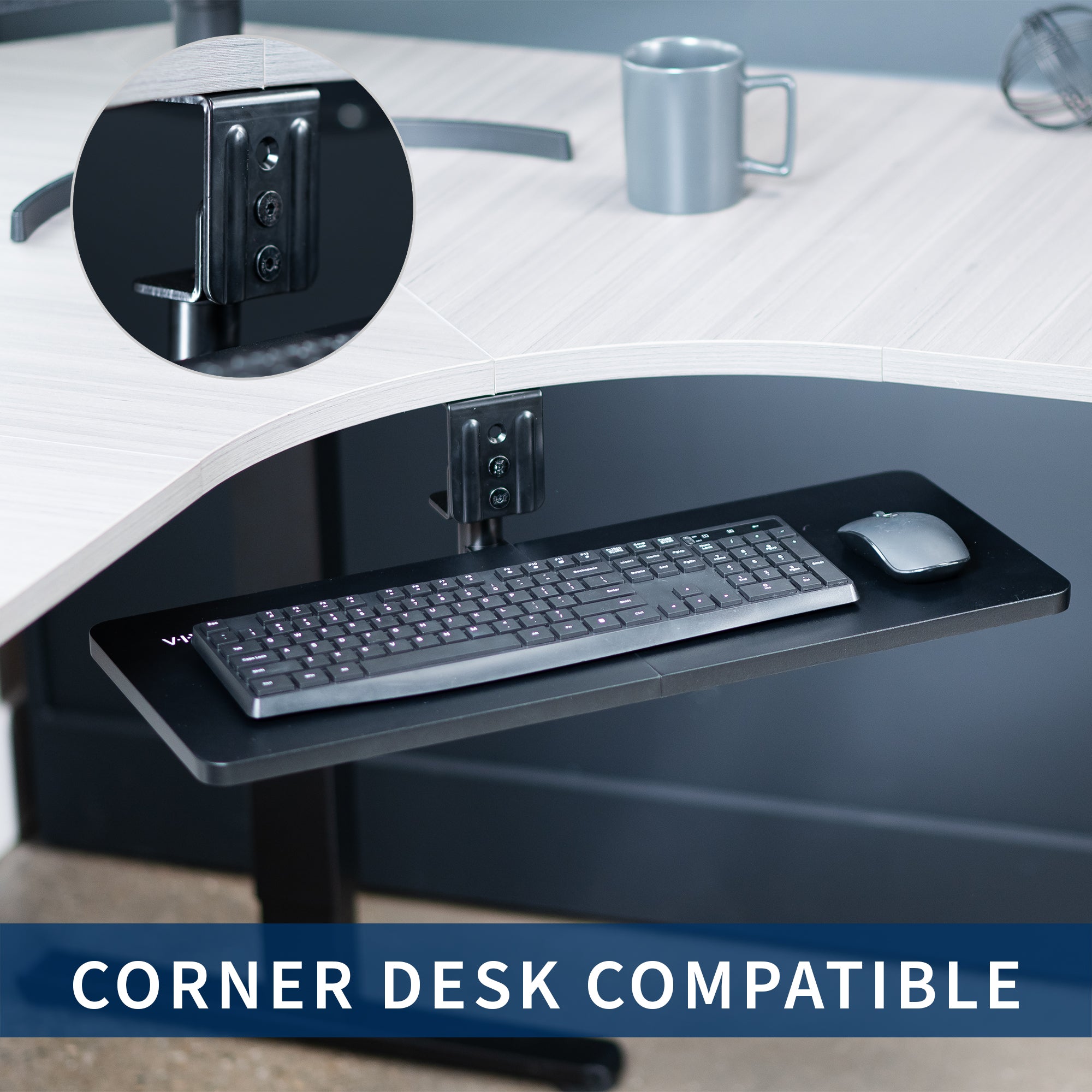 Ergonomic Under Desk Rotating Keyboard Tray - Adjustable & Space-Saving Computer Accessory for Home Office, Gaming Setup, and Workstation Organization