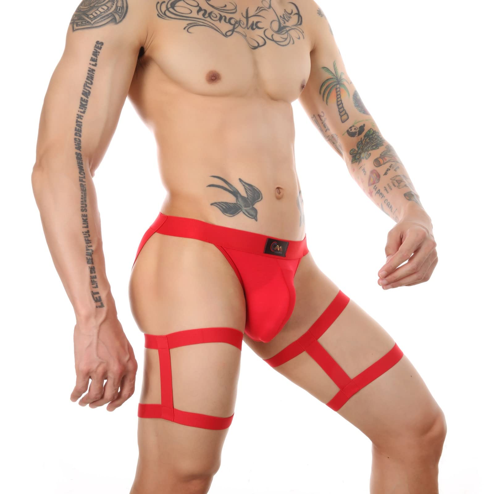 Ctreela Men's Sexy Body Harness Lingerie - Big Pouch Thong G-String Underwear for Sensual Wear & Intimate Moments - Perfect for Roleplay, Boudoir & Special Occasions