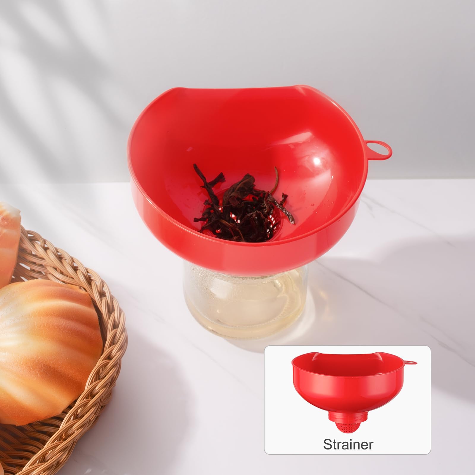 Premium Wide Mouth Kitchen Funnels - 4-Piece Food Grade Plastic Funnel Set with Strainer for Canning, Bottle Filling & Mason Jars | Ideal for Cooking, DIY Shampoo Making & Liquid Transfer | BPA-Free, Durable & Easy to Clean