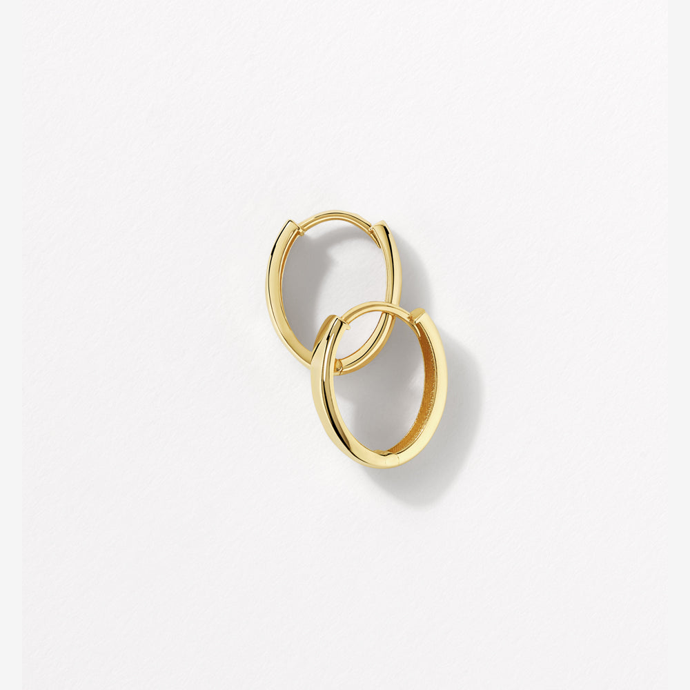 10k Gold Polished Huggie Earrings for Women - Elegant Everyday Hoop Earrings for Work, Date Night & Special Occasions