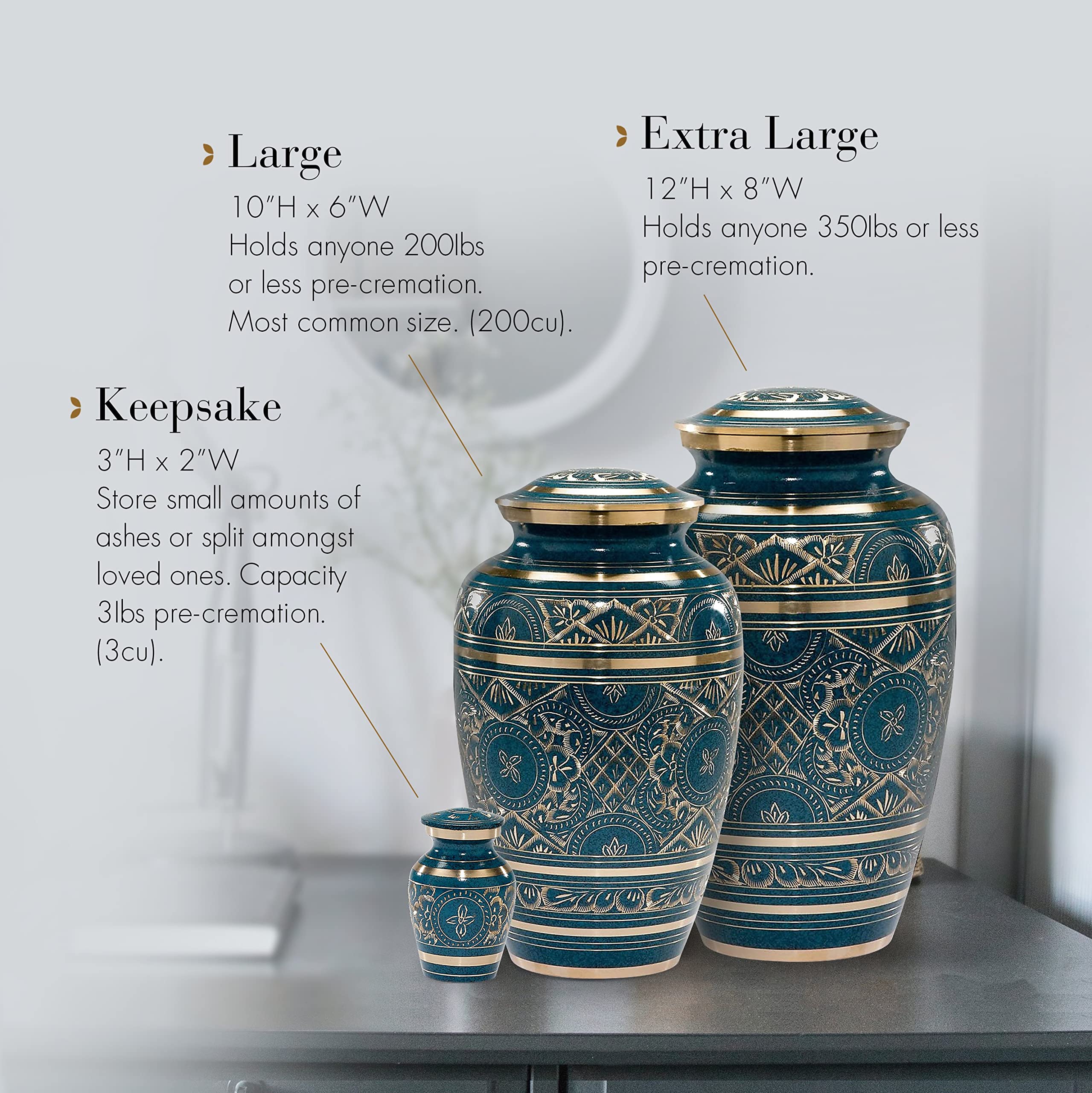 Majestic Radiance Keepsake Urns for Human Ashes - Elegant Velvet Gift Box, Memorial Urn for Cremation Ashes | Perfect for Home Memorials, Funeral Services & Honoring Loved Ones