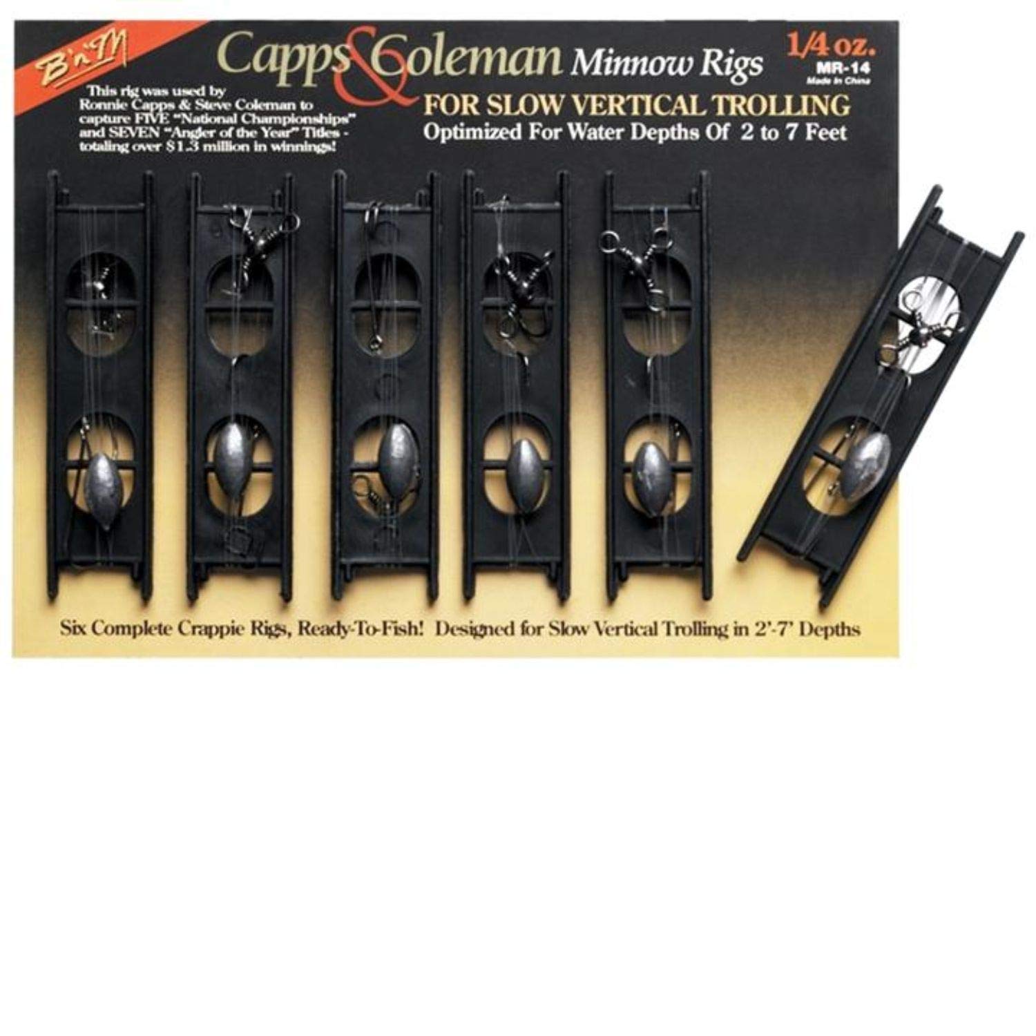 B'n'M Crappie Fishing Rig - 2-Piece Crappie Jig with #2 Hooks & 0.375 oz Weight - Perfect for Freshwater Panfish, Ice Fishing, and Light Tackle Angling