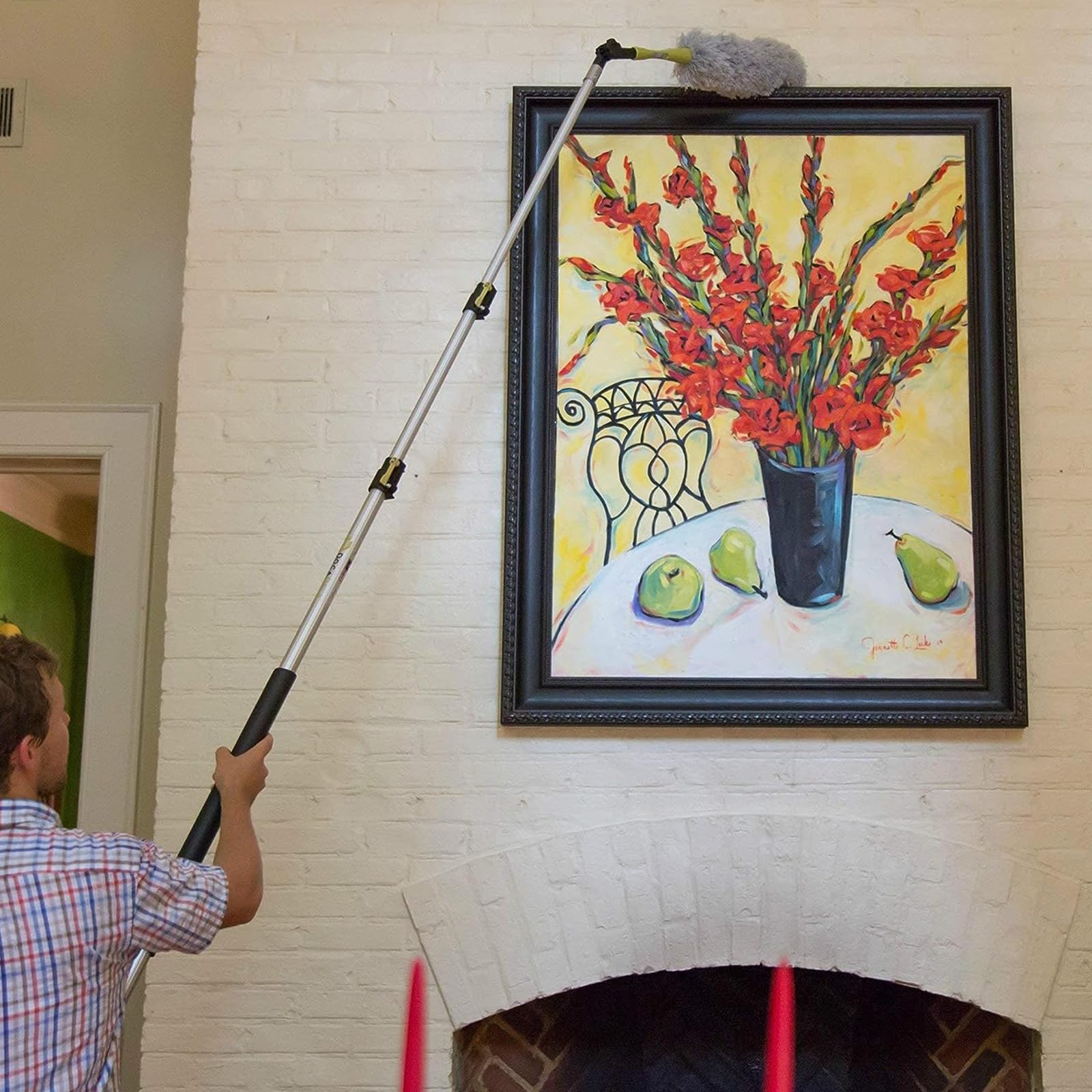 DOCA 7-30 Ft Telescoping Extension Pole for Cleaning, Painting & Window Washing - Lightweight Adjustable Pole for Feather Dusters, Paint Rollers & Squeegees - Indoor & Outdoor High Reach Cleaning Tool - Perfect for Hard-to-Reach Ceilings, Gutters & Second Story Windows