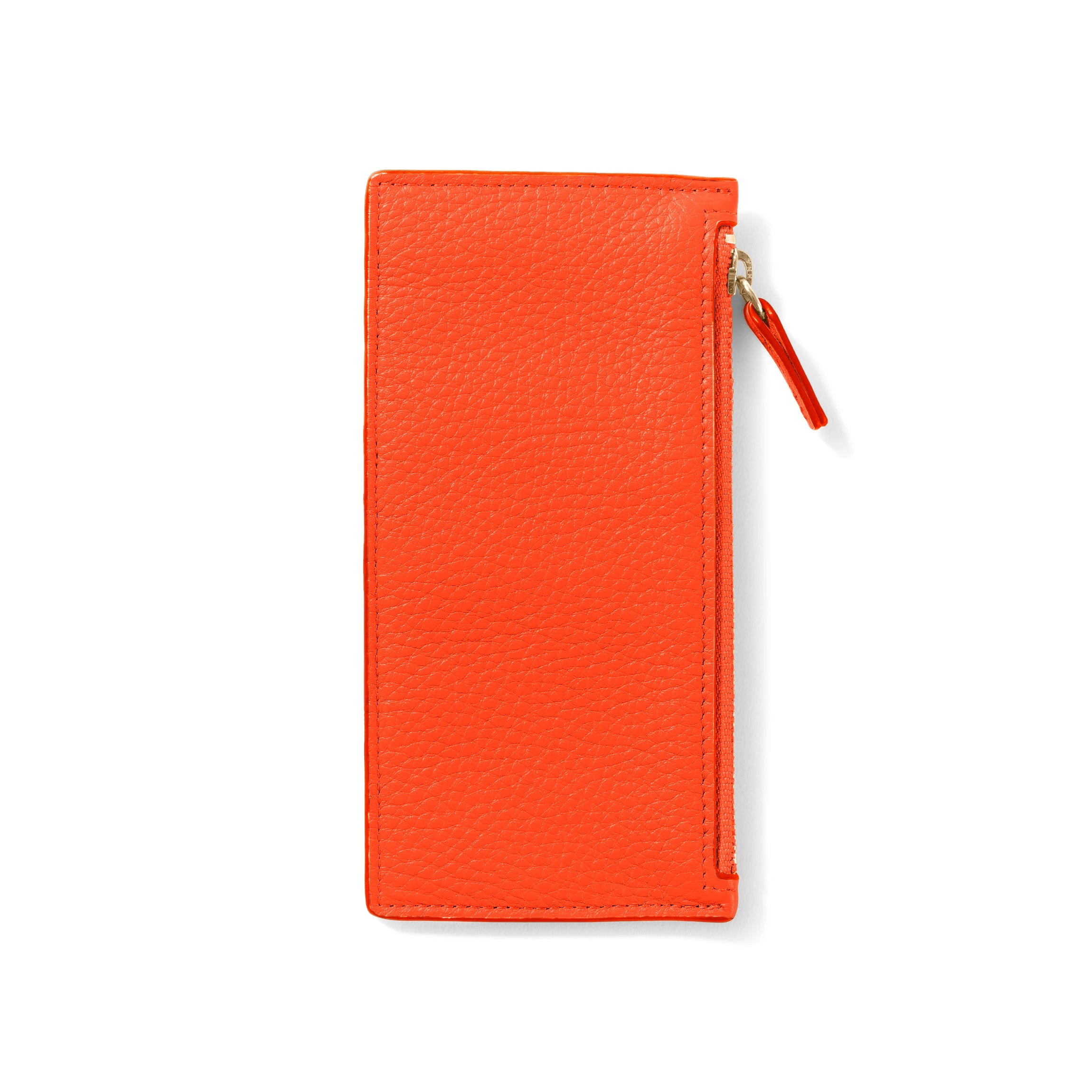 Devon Slim Zip Card Case - Clementine Orange RFID Blocking Wallet for Men & Women | Perfect for Travel, Business & Everyday Use